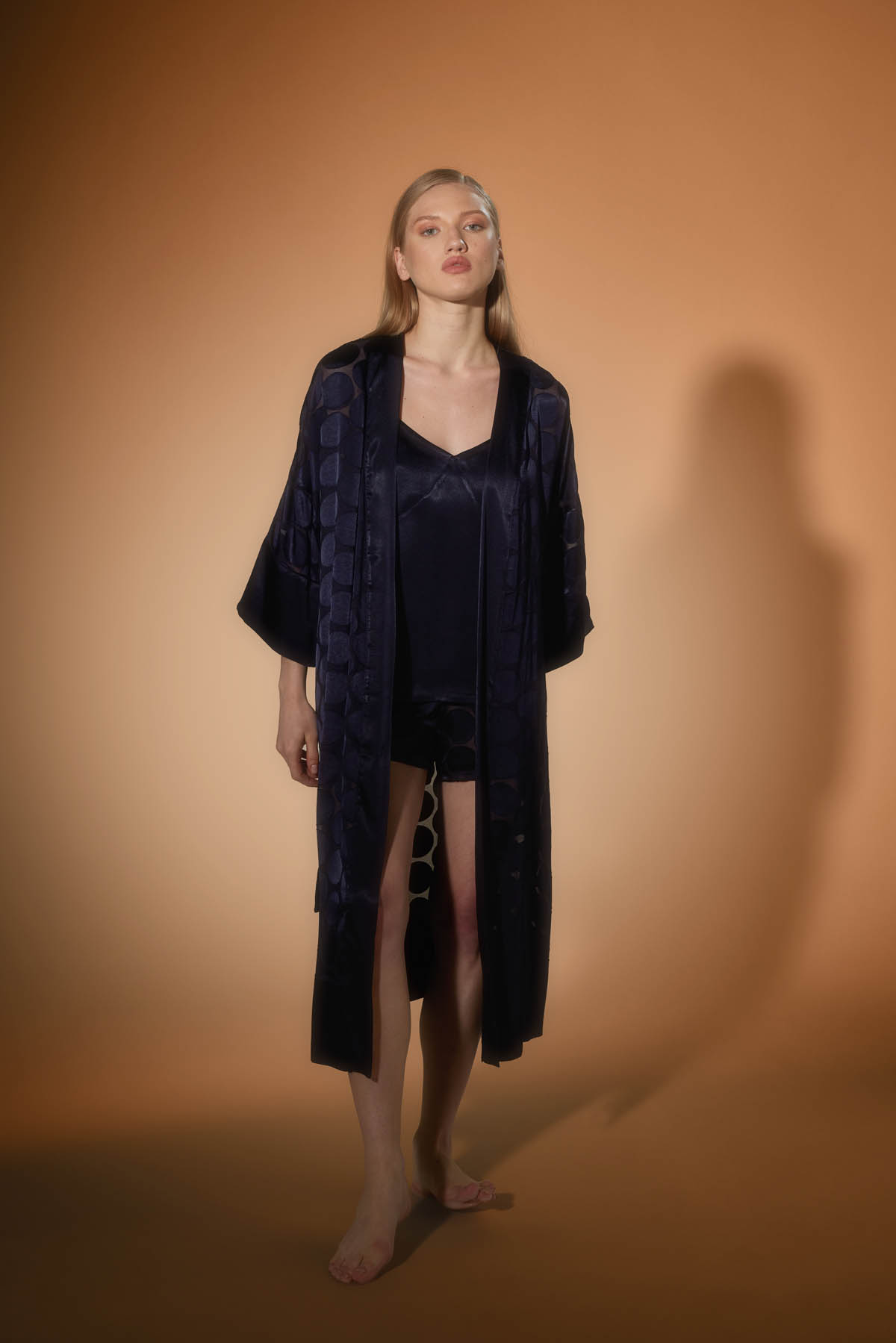 Kadın Vegan Dokuma Transparan Kimono