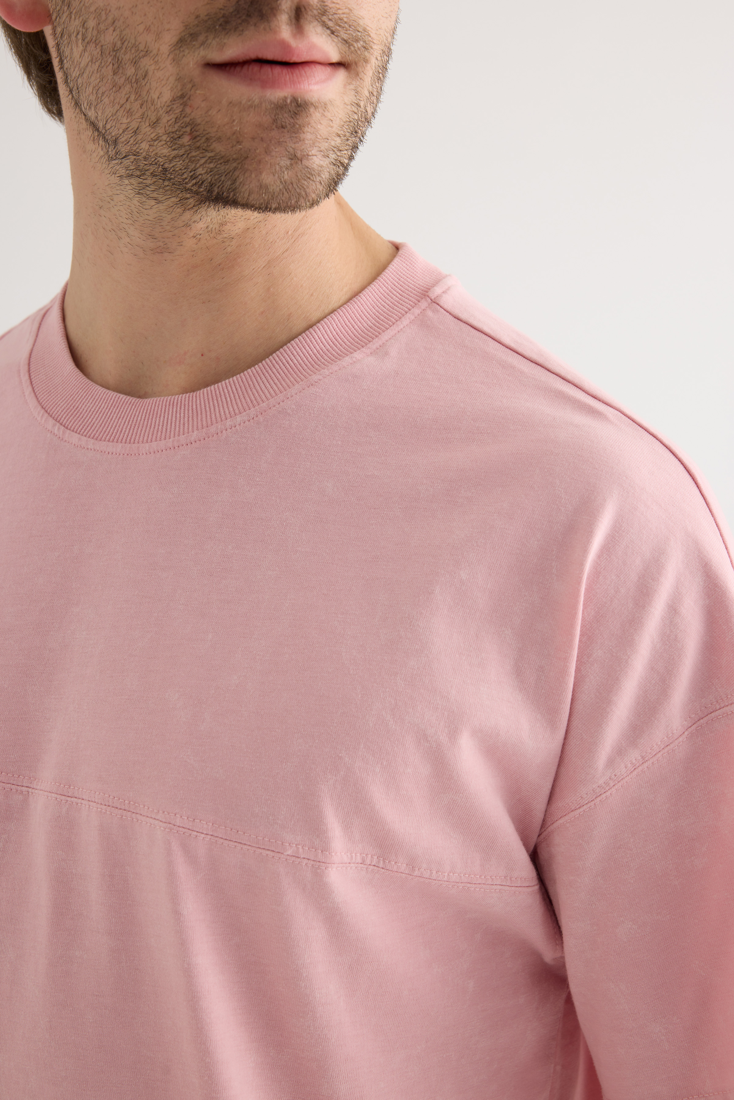 Erkek Pamuklu Yıkamalı Kısa Kollu T-shirt	