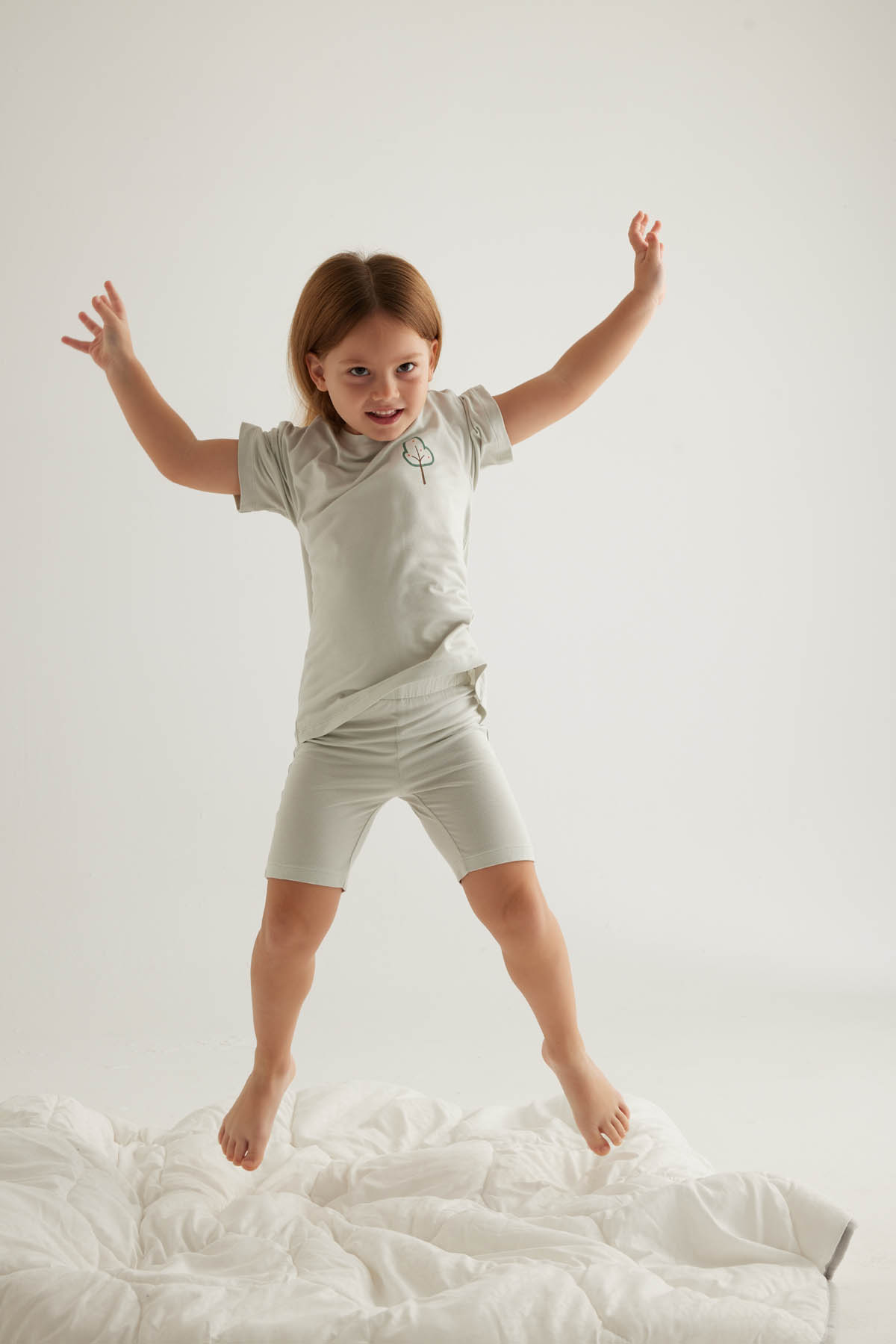 Kız Çocuk Viscose Kısa Kollu Taytlı Pijama Takımı