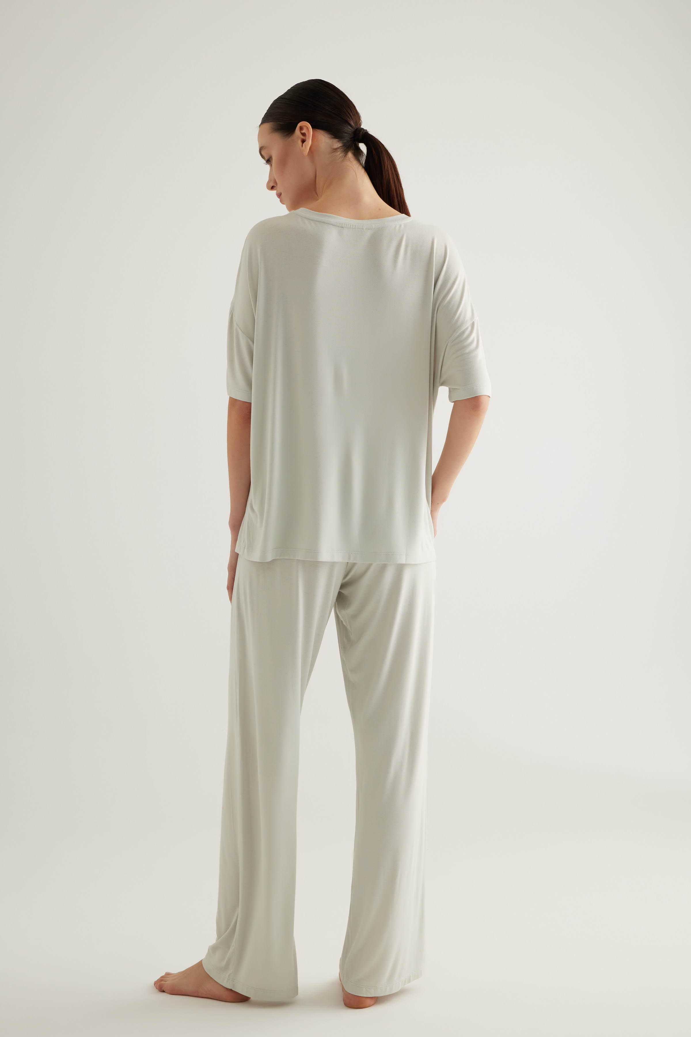 Kadın Viscose Kısa Kollu Pijama Üstü