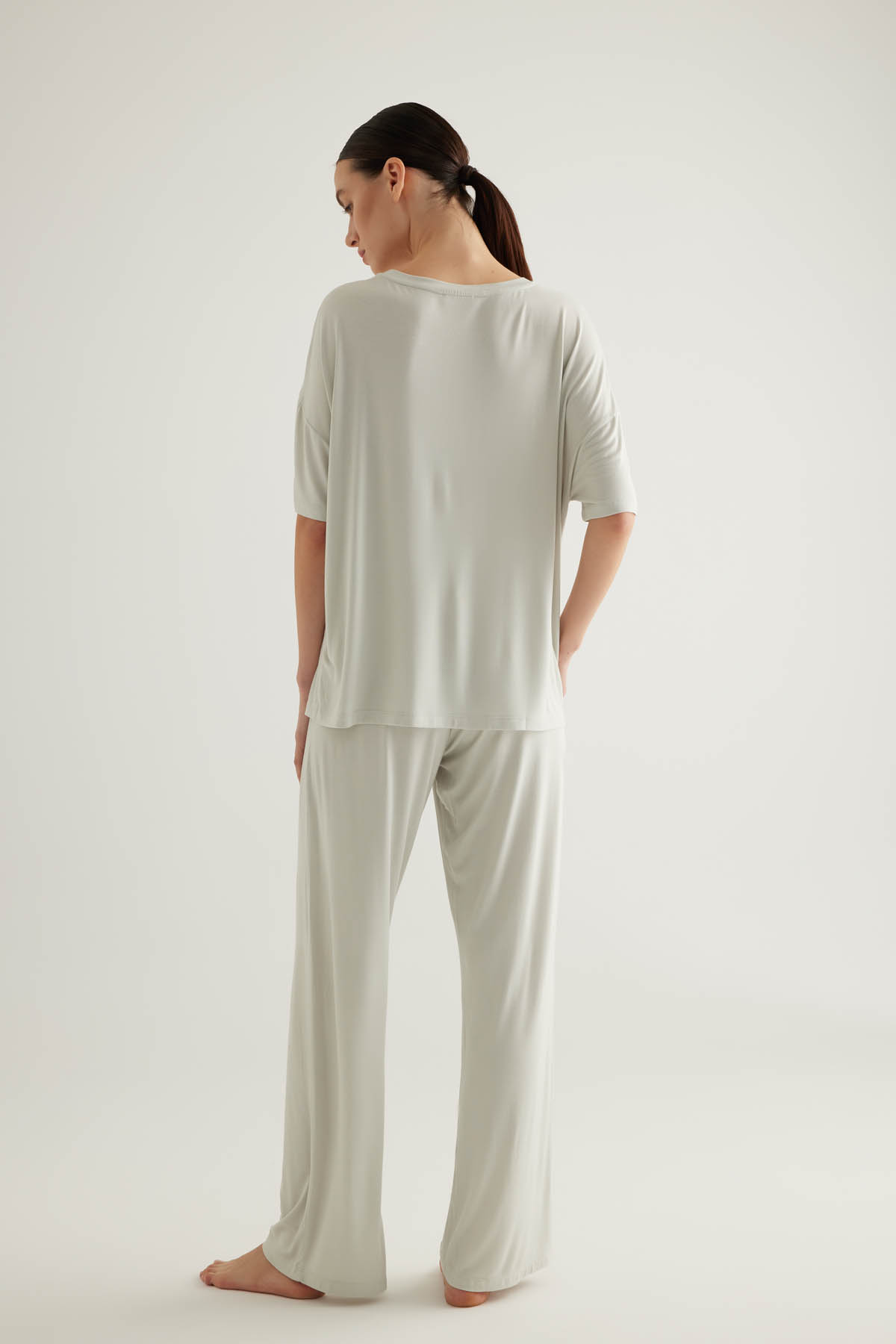 Kadın Viscose Kısa Kollu Pijama Üstü