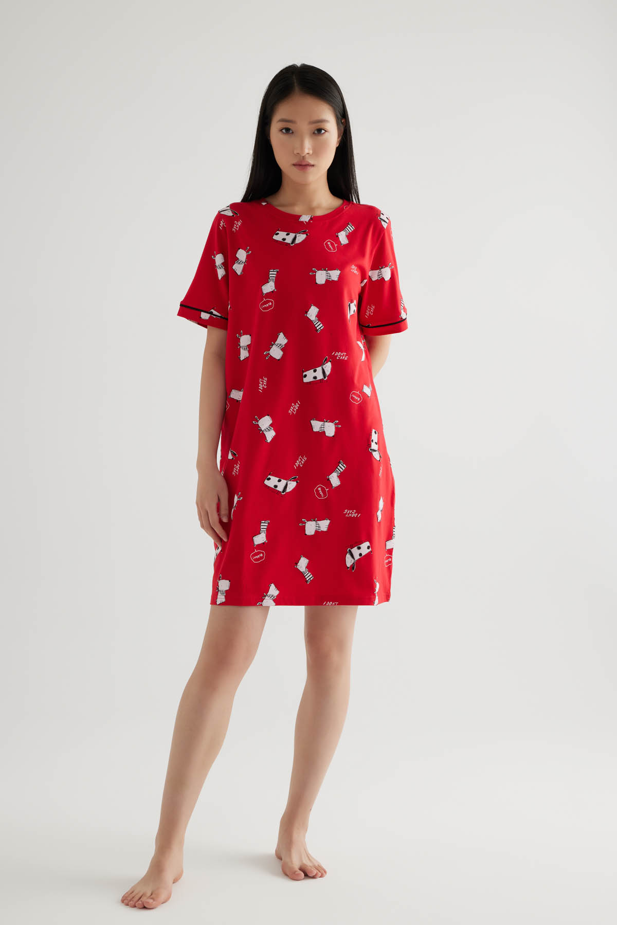 Kadın Pamuklu Kısa Gecelik