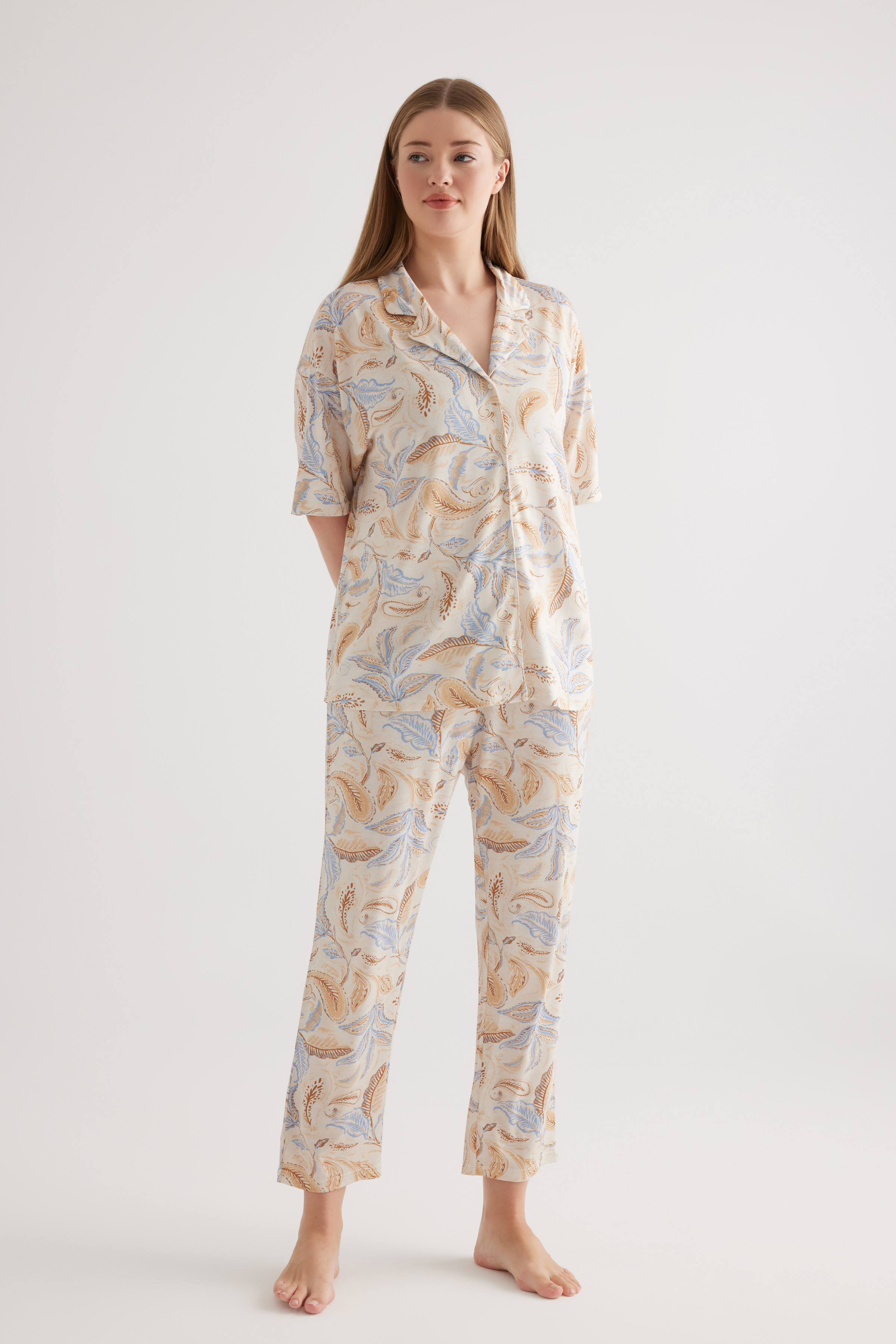 Kadın Plus Size Viscose Uzun Pijama Altı