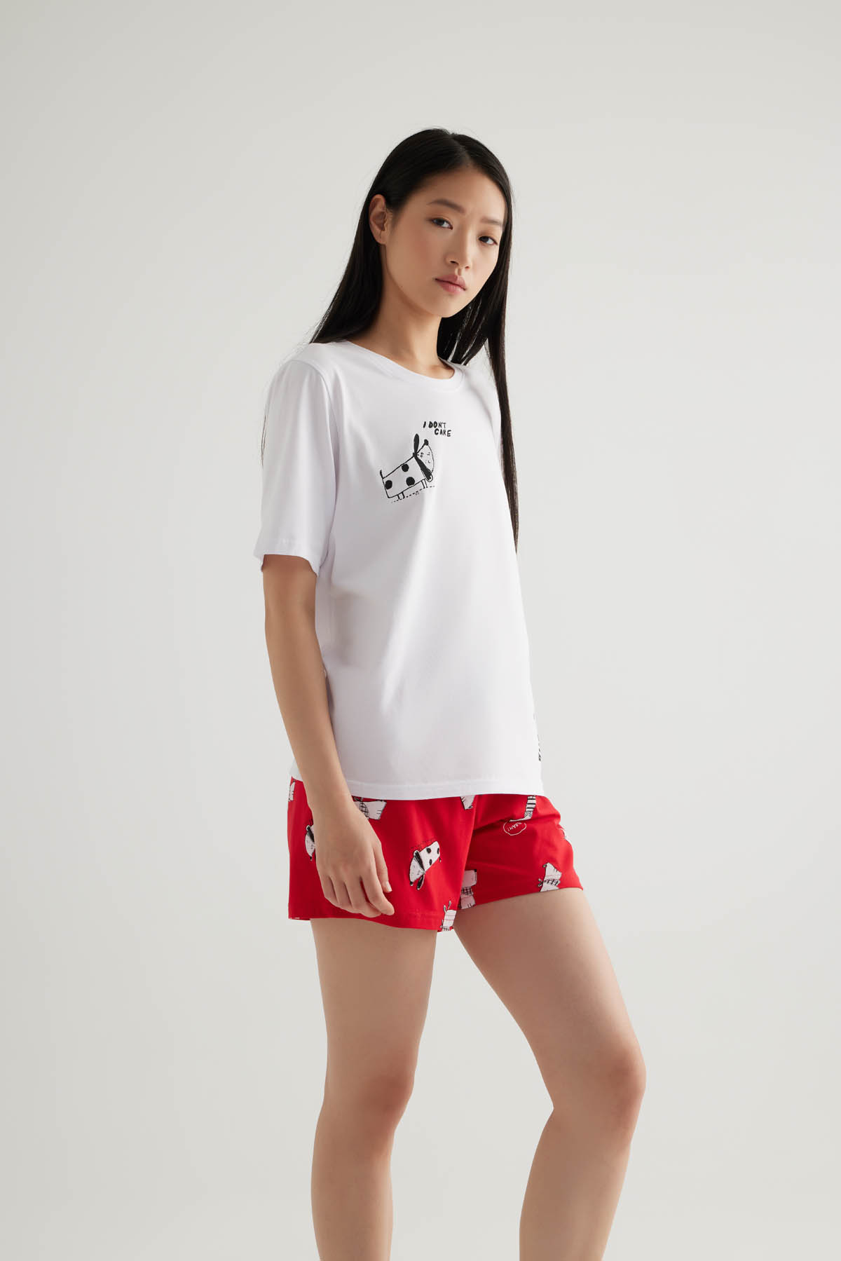 Kadın Pamuklu Kısa Kollu Pijama Üstü