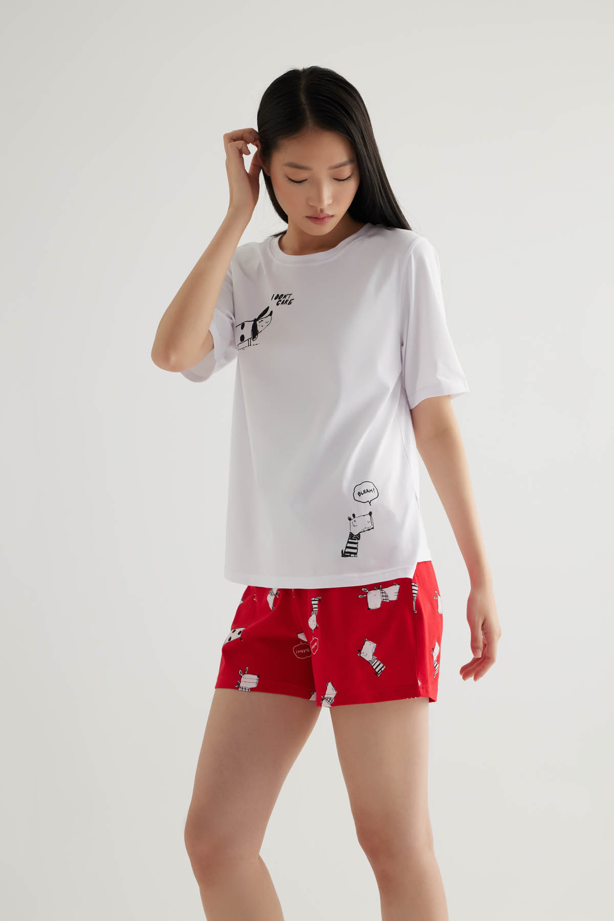 Kadın Pamuklu Kısa Kollu Pijama Üstü