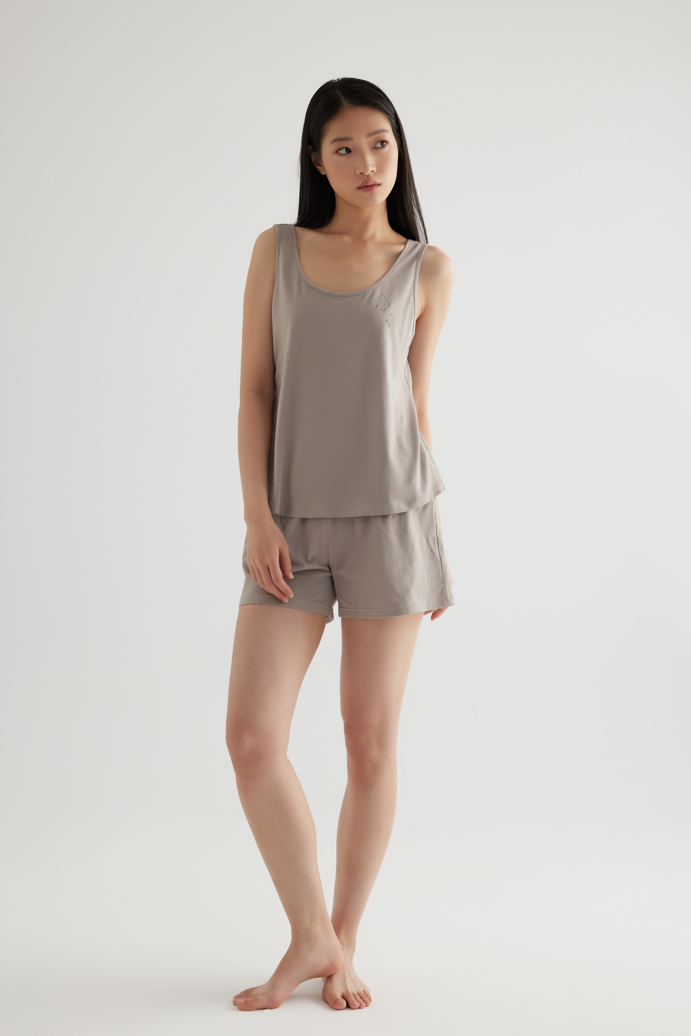 Kadın Pamuklu Kalın Askılı Atlet Şortlu Pijama Takımı