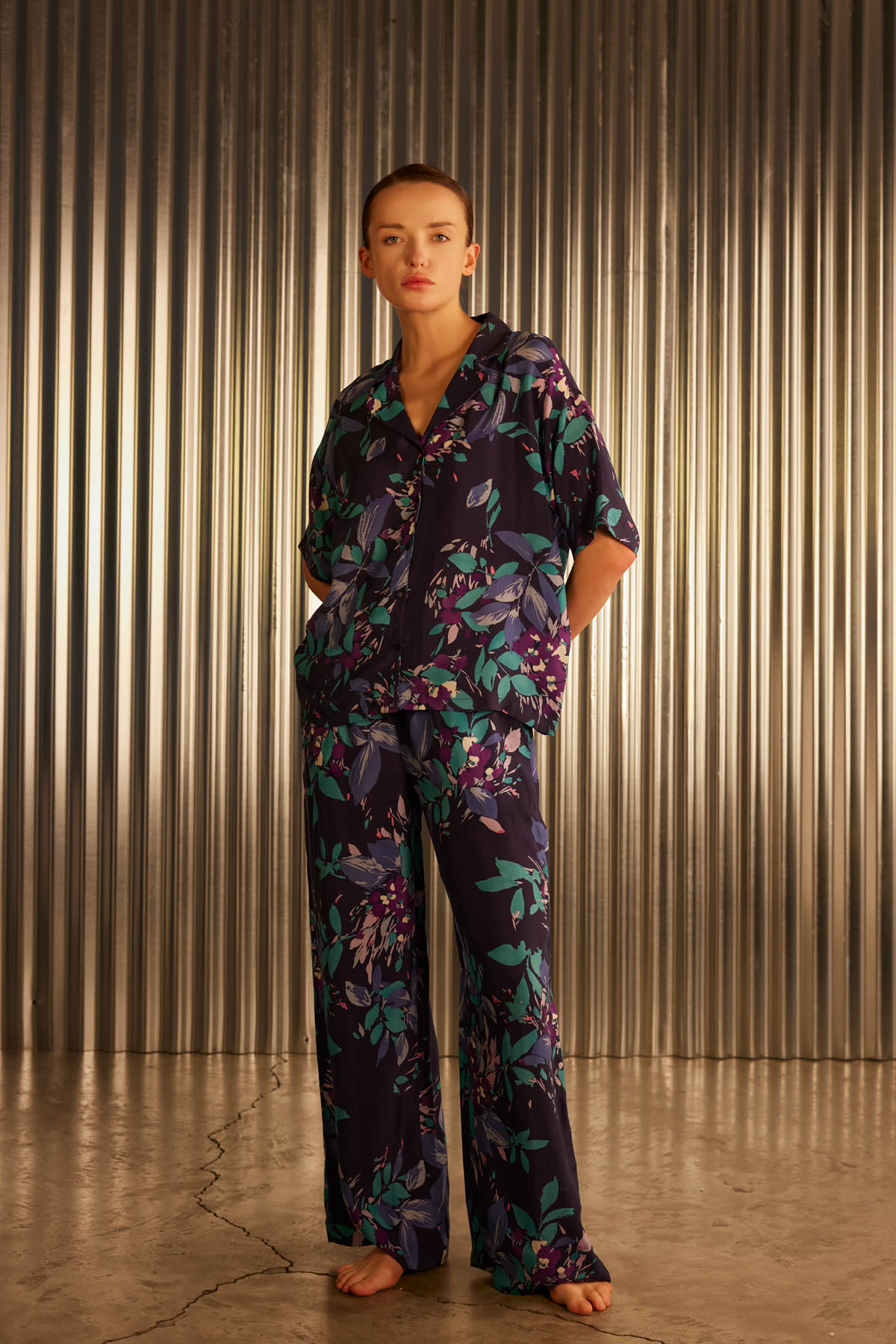 Kadın Vegan Dokuma Uzun Kollu Gömlek