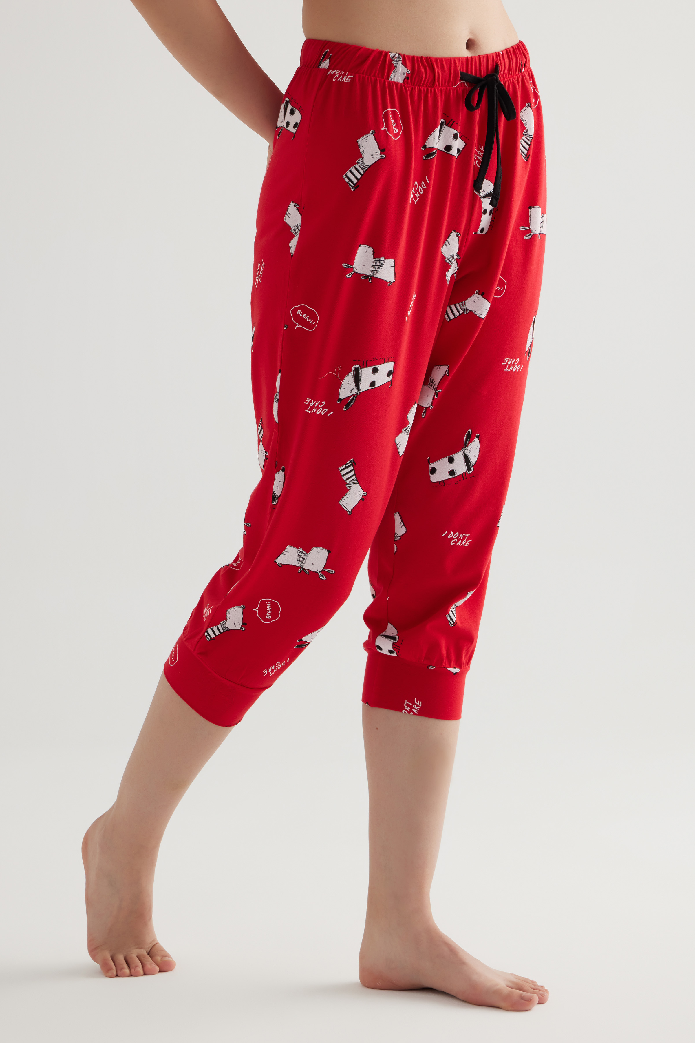 Kadın Pamuklu Kapri Pijama Altı