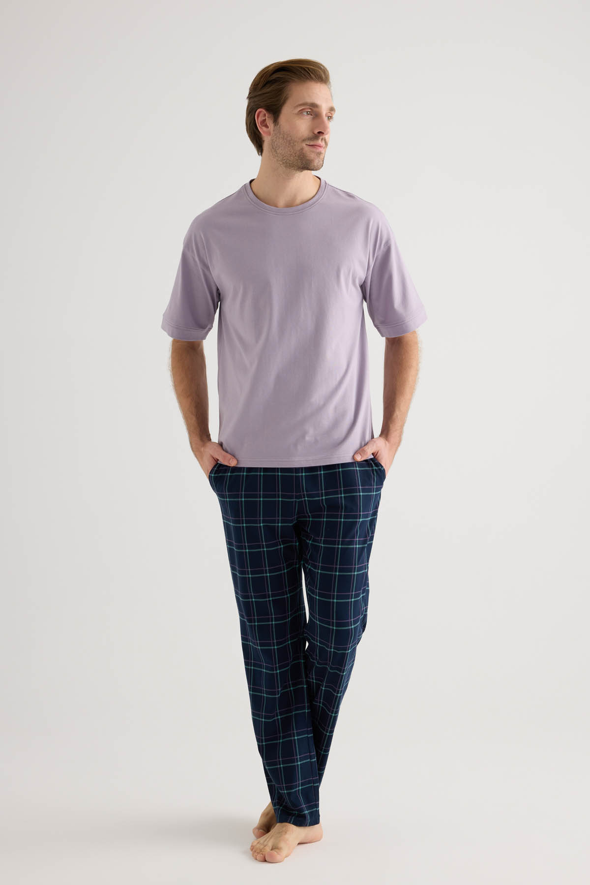Erkek Pamuklu Cepli Uzun Pijama Altı