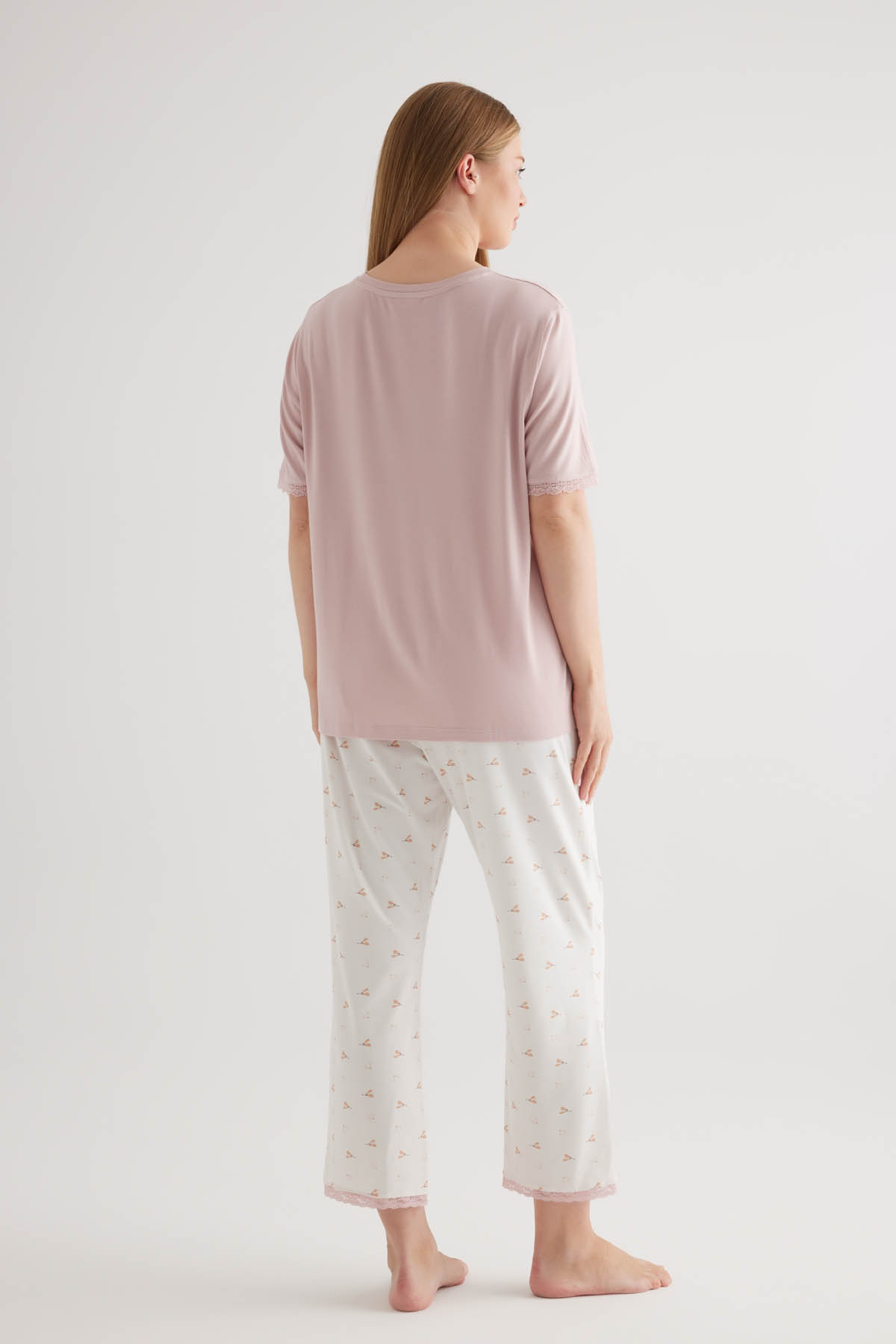 Kadın Plus Size Pamuklu Uzun Pijama Altı