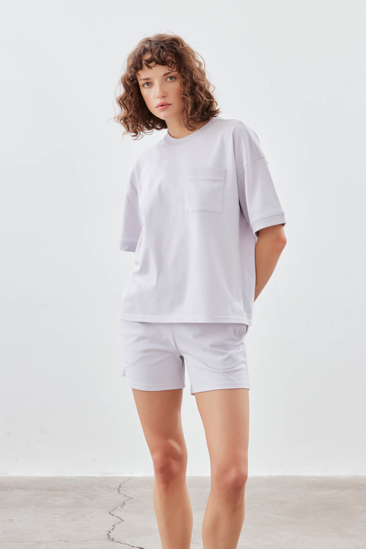 Kadın Pamuklu Pique Cepli Kısa Kol T-shirt