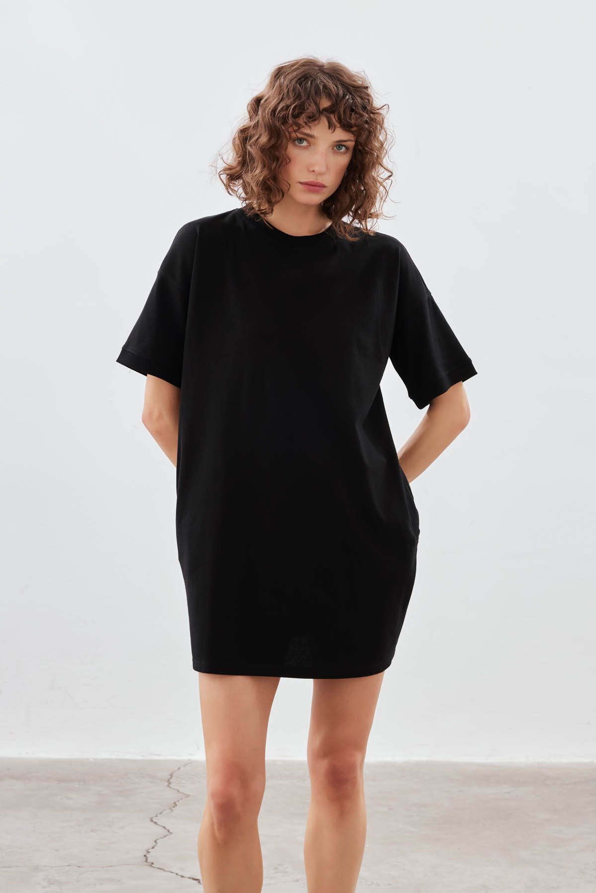 Kadın Pamuklu Pique Cepli Kısa Kollu Elbise