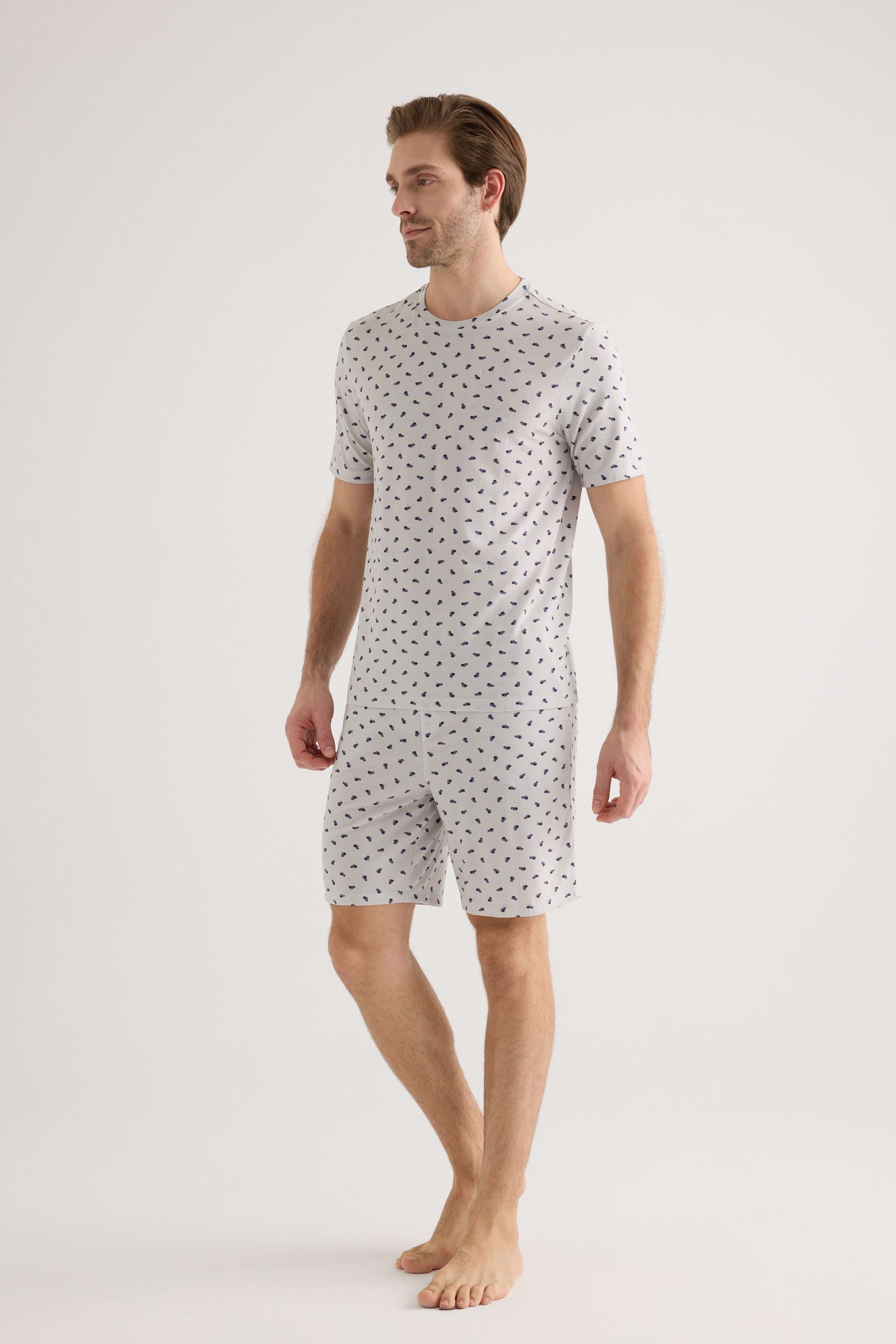 Erkek Modal Kısa Kollu Şortlu Pijama Takımı