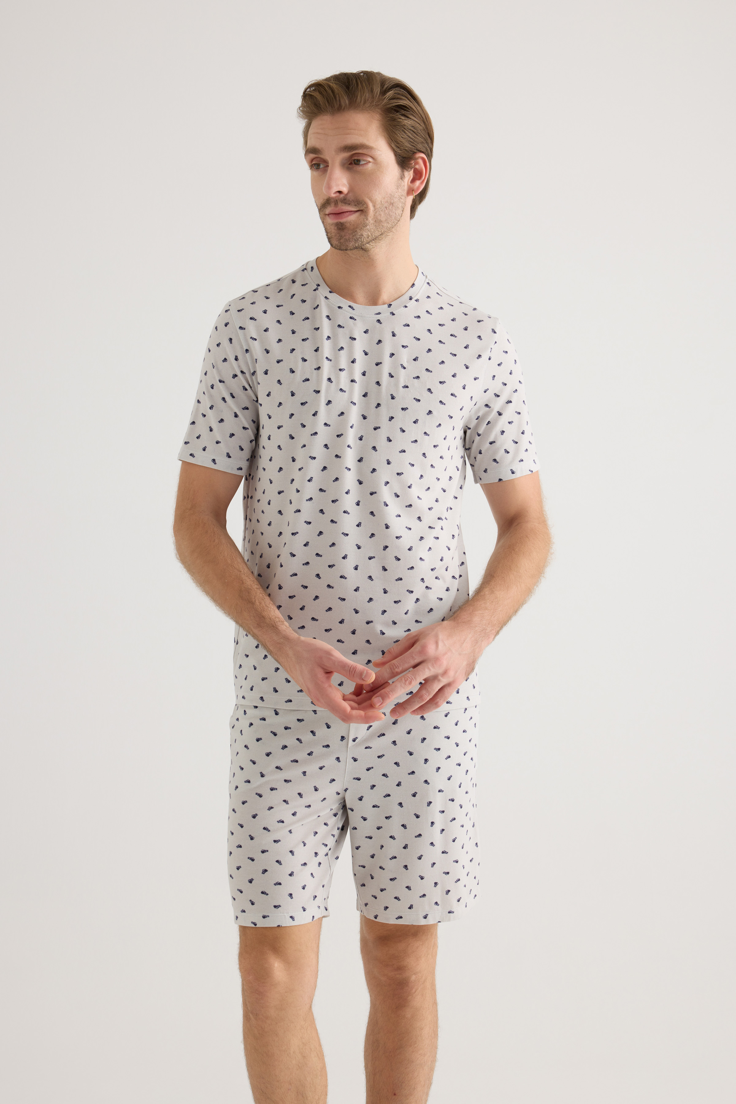 Erkek Modal Kısa Kollu Pijama Üstü