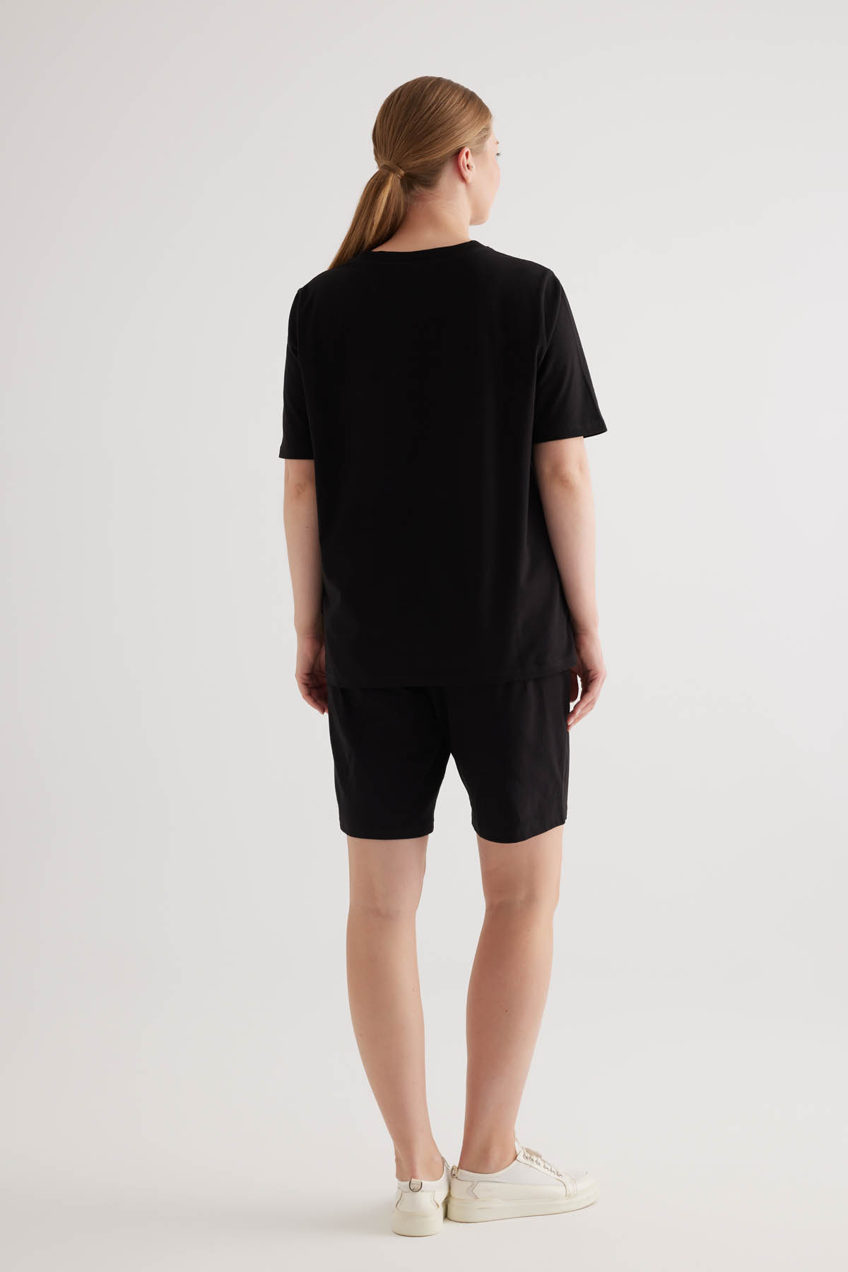 Kadın Plus Size Pamuklu Kısa Kollu T-shirt