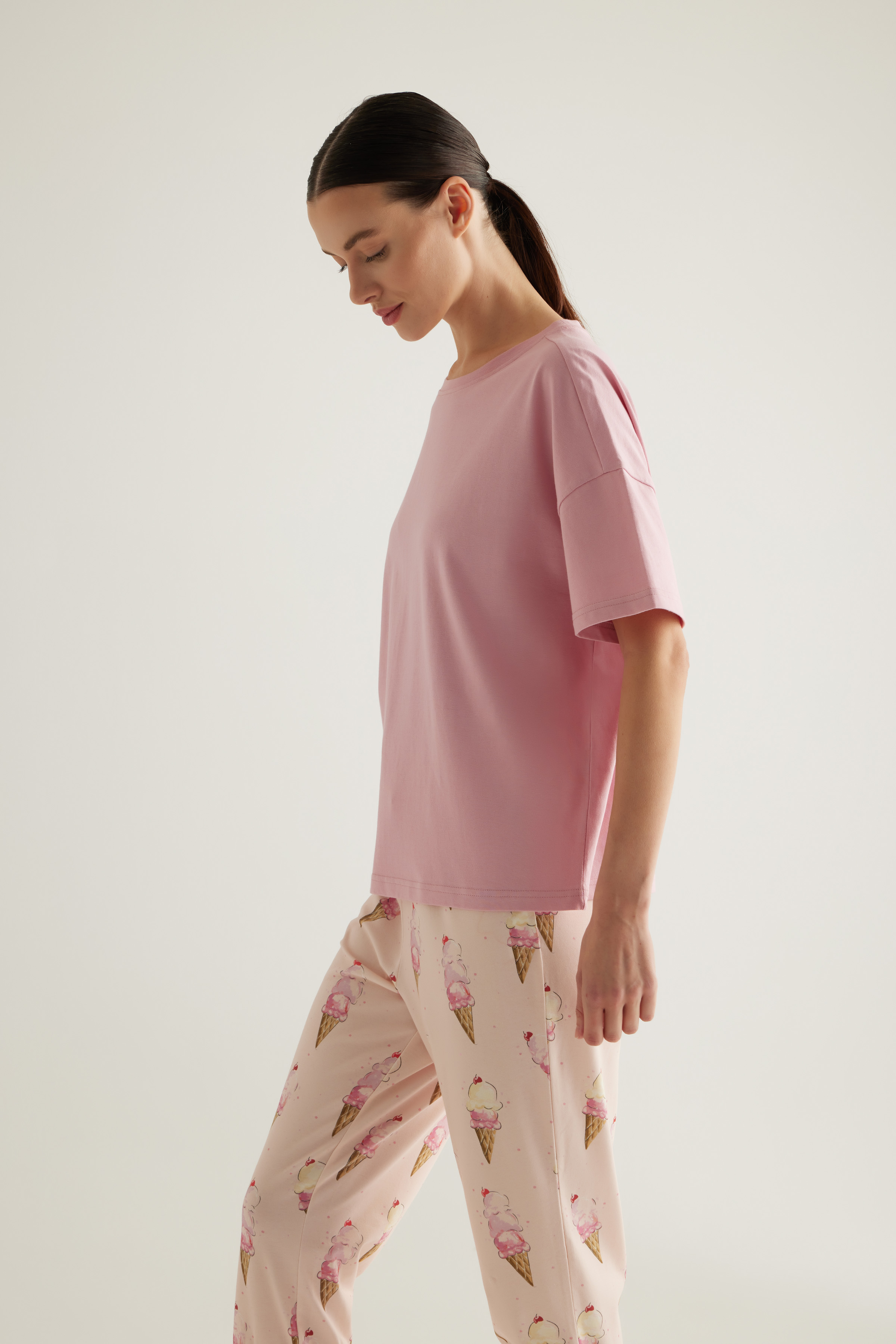 Kadın Pamuklu Kapri Pijama Altı