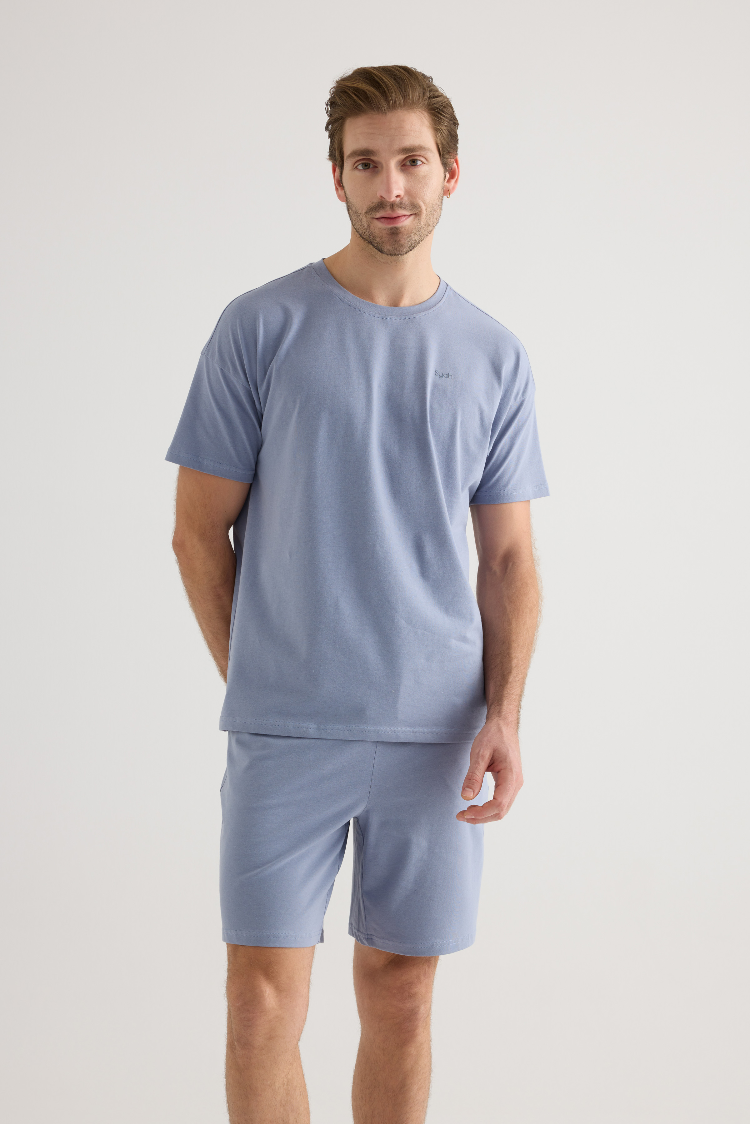 Erkek Pamuklu Kısa Kollu Pijama Üstü