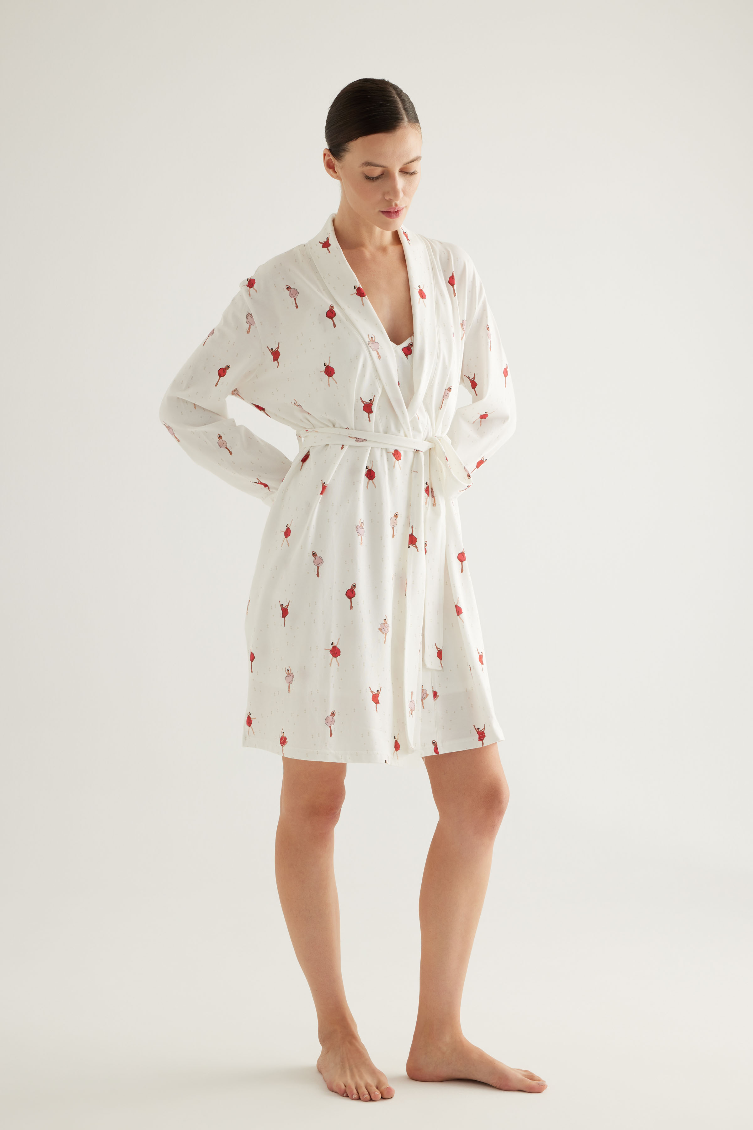 Kadın Pamuklu Cepli Sabahlık