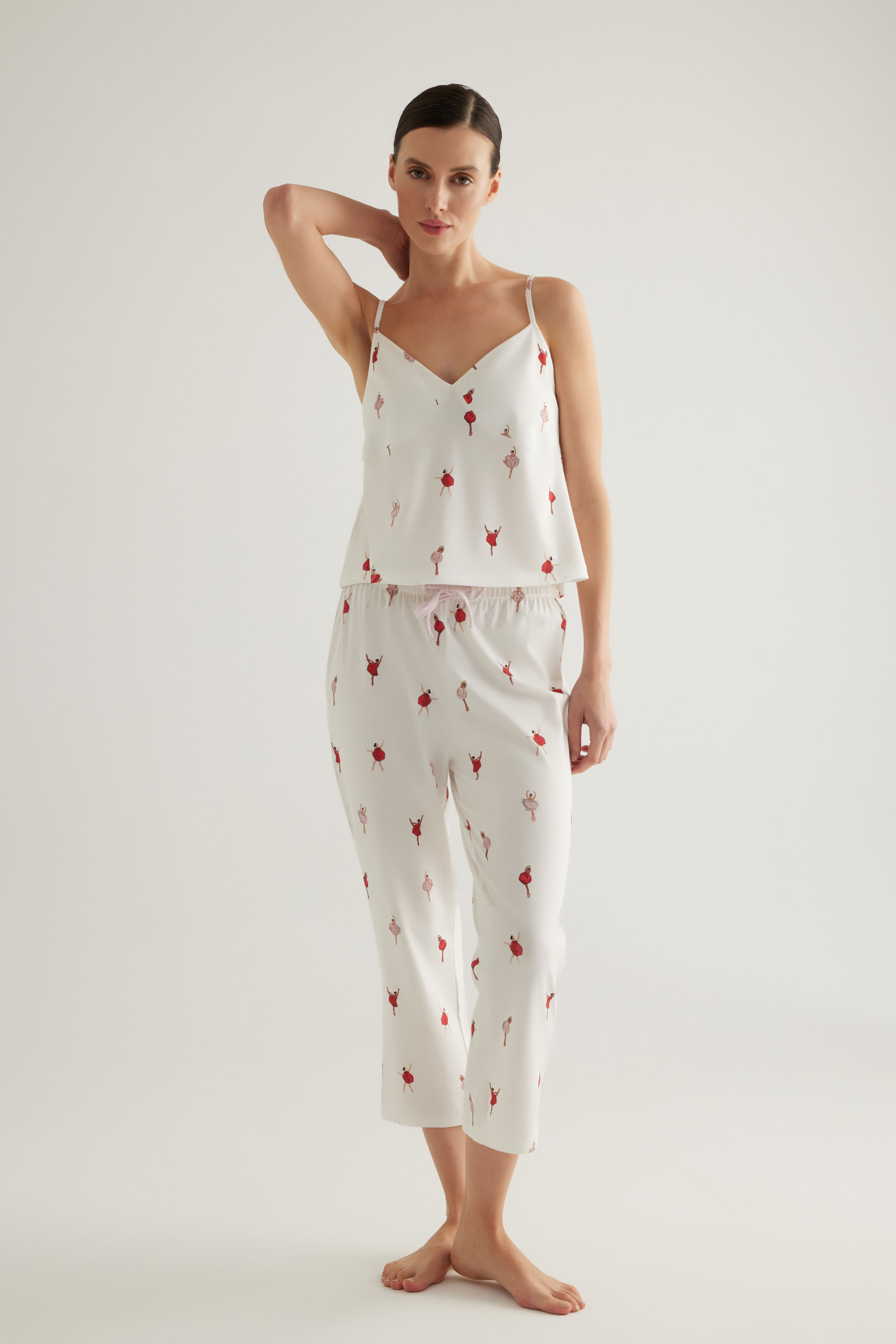 Kadın Pamuklu Kapri Pijama Altı
