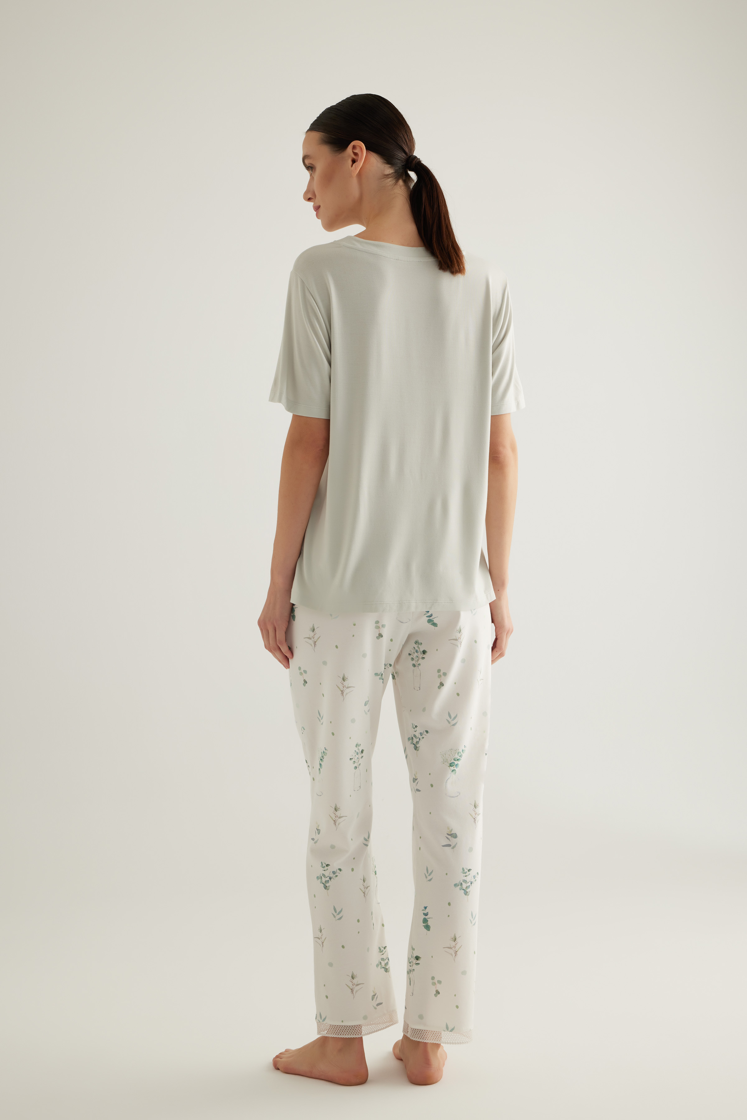 Kadın Viscose Kısa Kollu Pijama Üstü