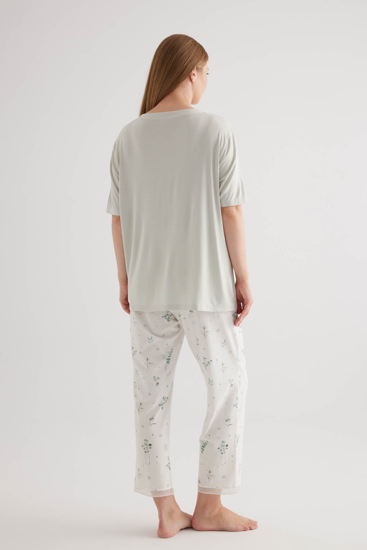 Kadın Büyük Beden Pamuklu Uzun Pijama Altı