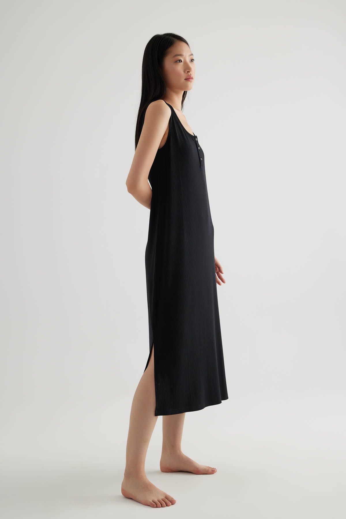 Hamile Modal Kaşkorse Kolsuz Patlı Elbise	