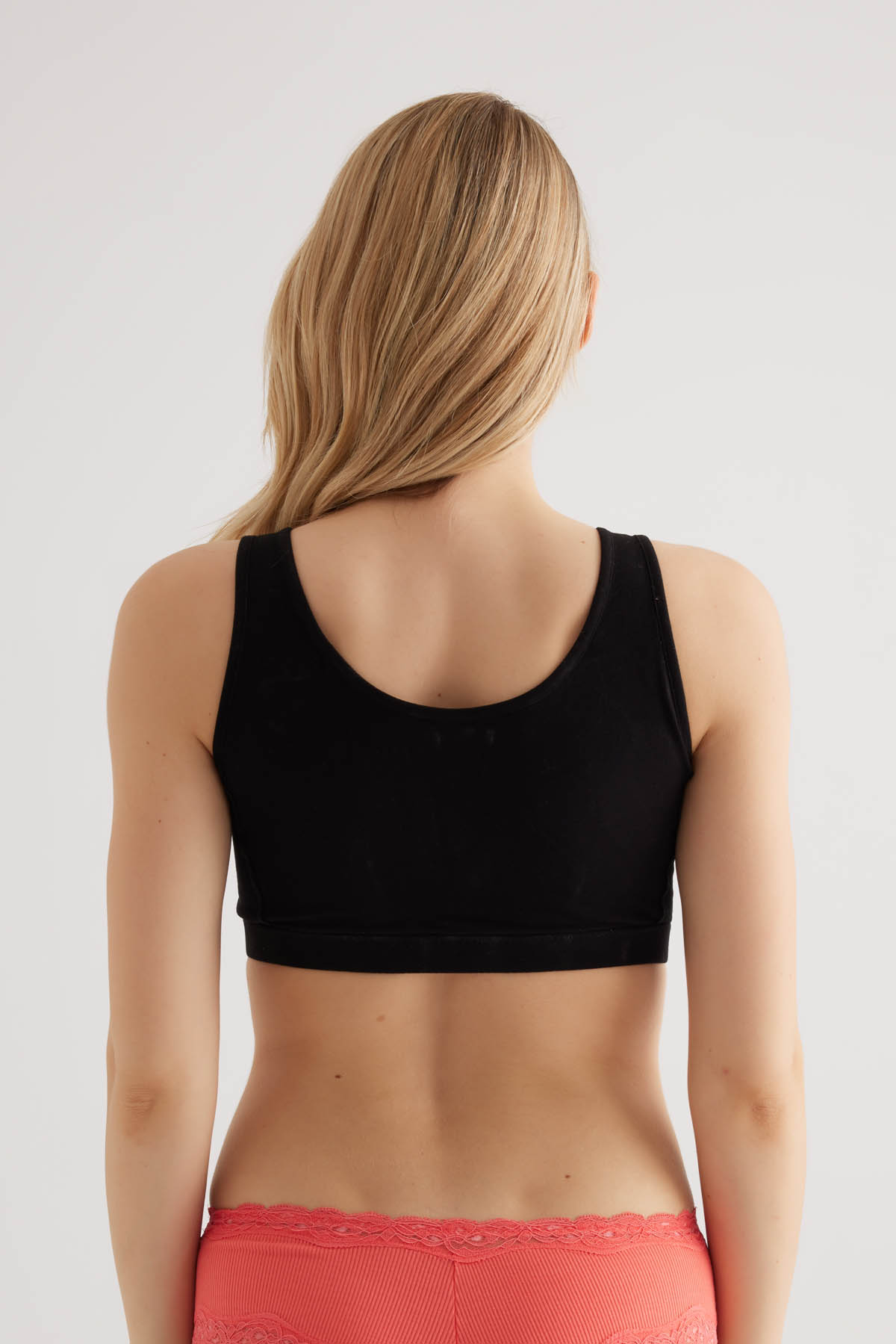 Kadın Pamuklu Önden Fermuarlı Pedli Bralet