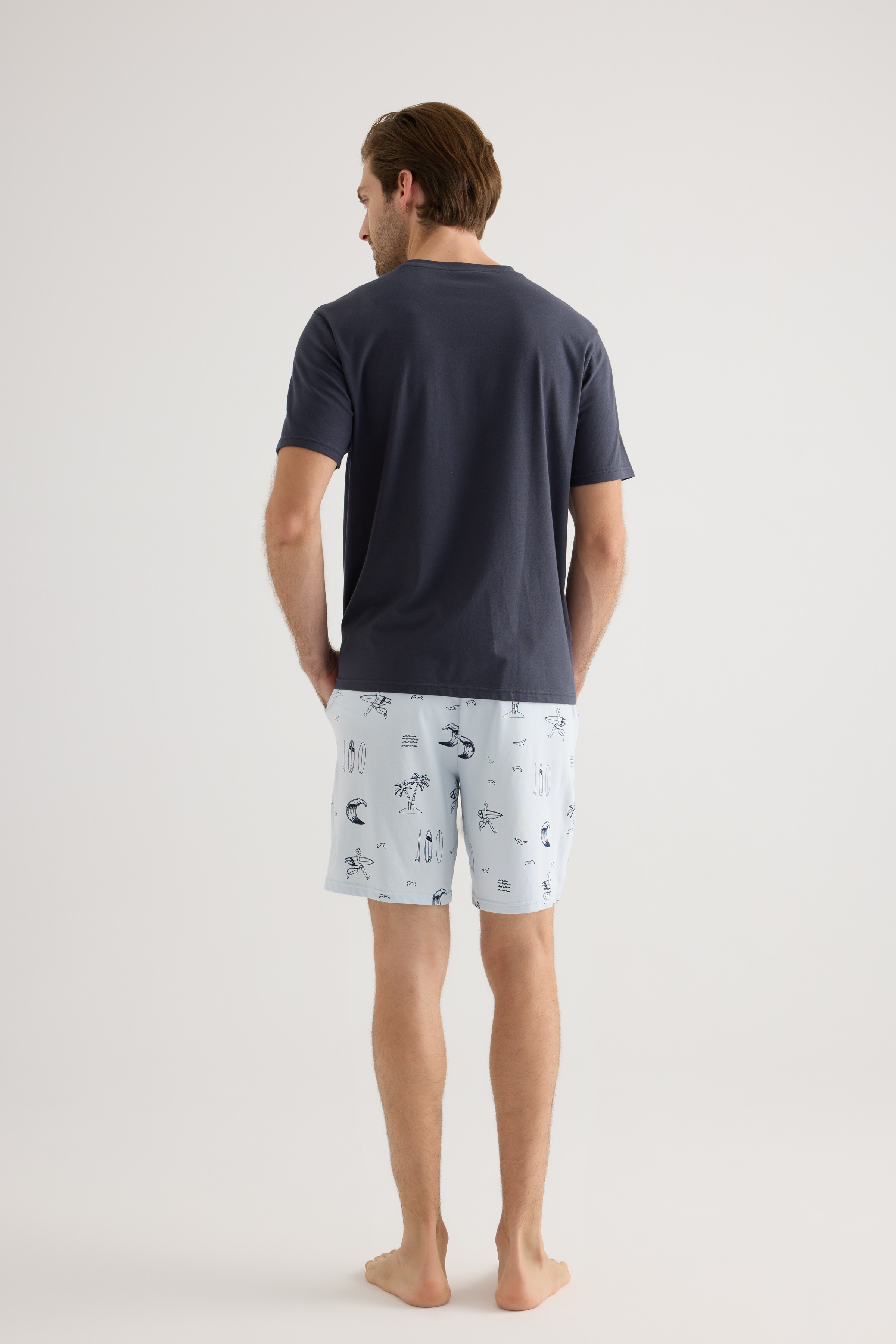 Erkek Pamuklu Kısa Kollu Pijama Üstü