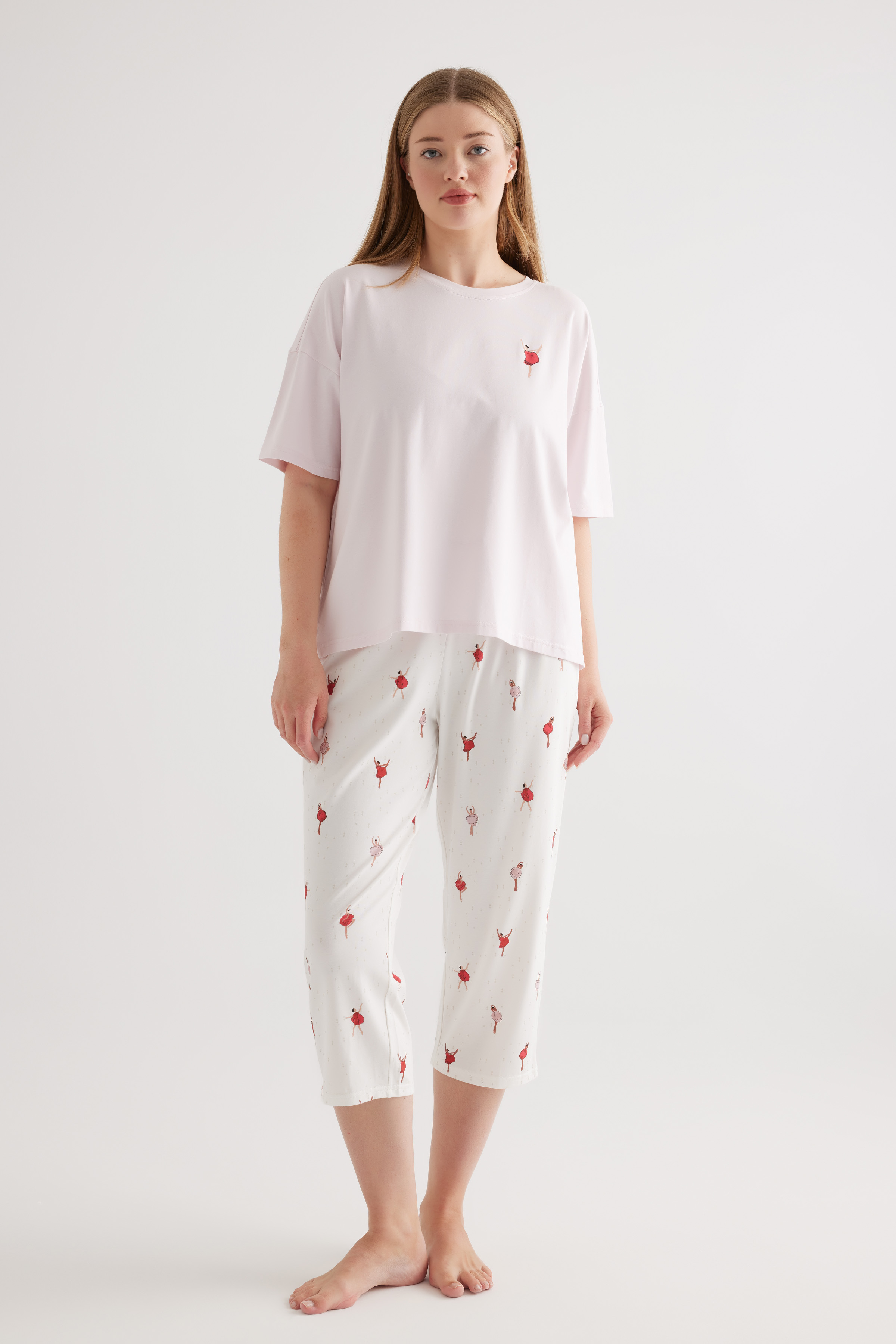 Kadın Plus Size Pamuklu Uzun Pijama Altı