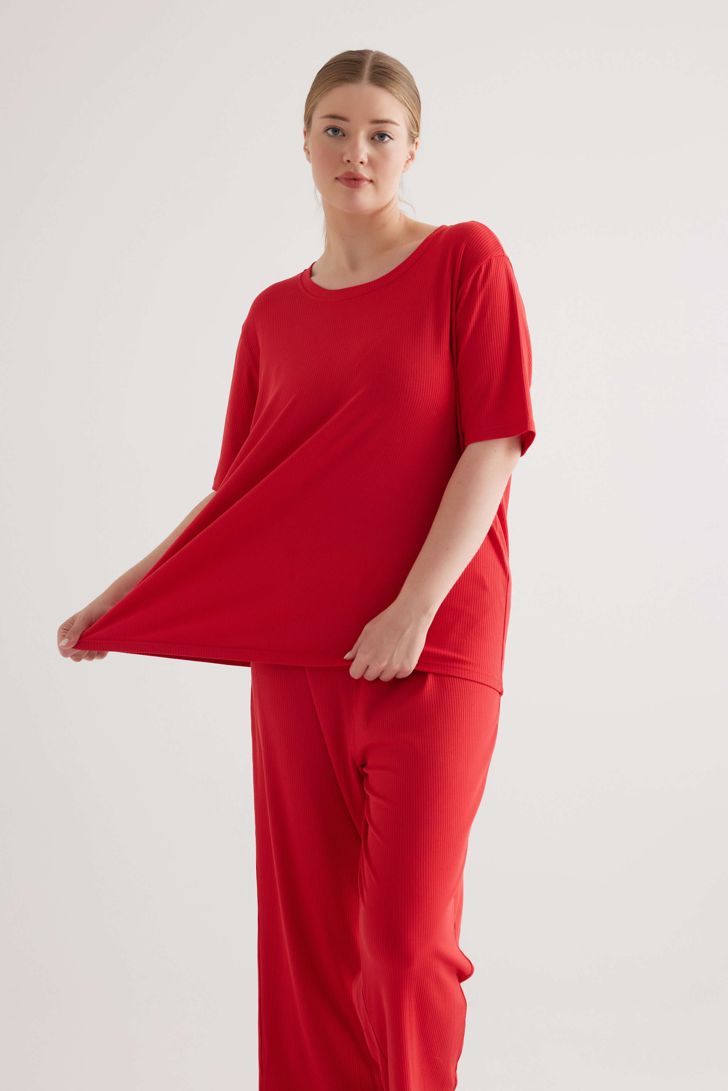 Kadın Plus Size Modal Kaşkorse Tshirt