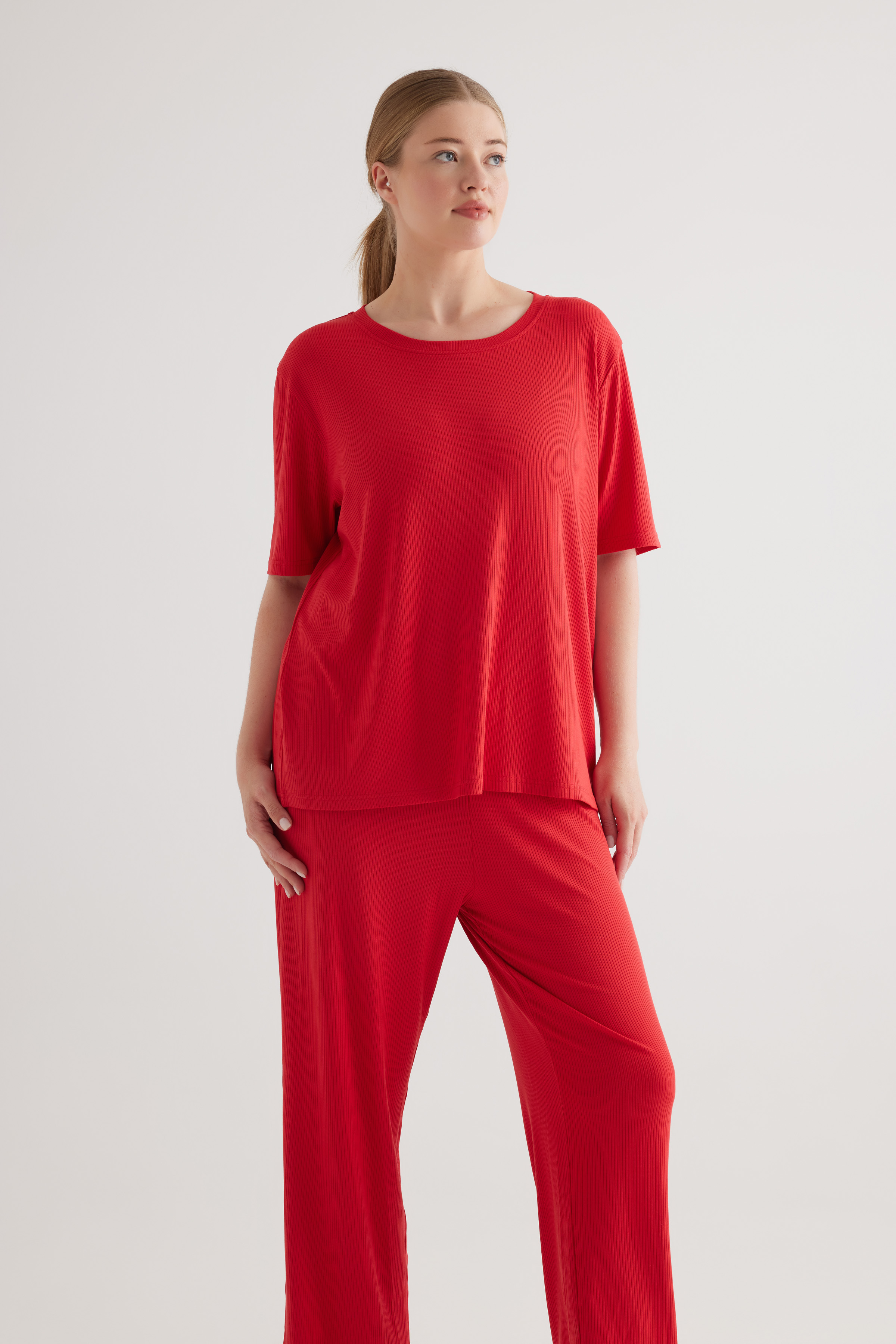 Kadın Plus Size Modal Kaşkorse Tshirt