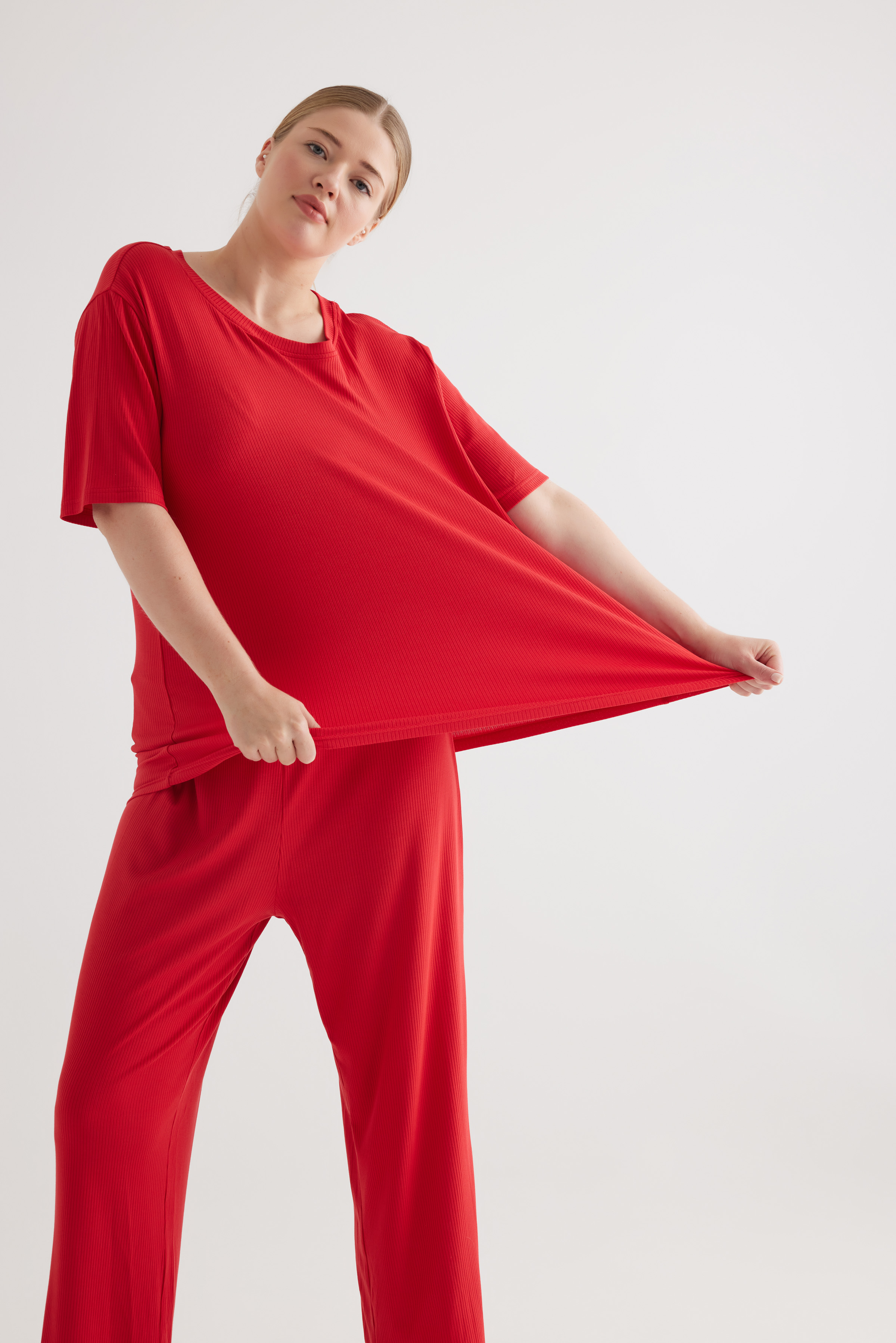 Kadın Plus Size Modal Kaşkorse Tshirt