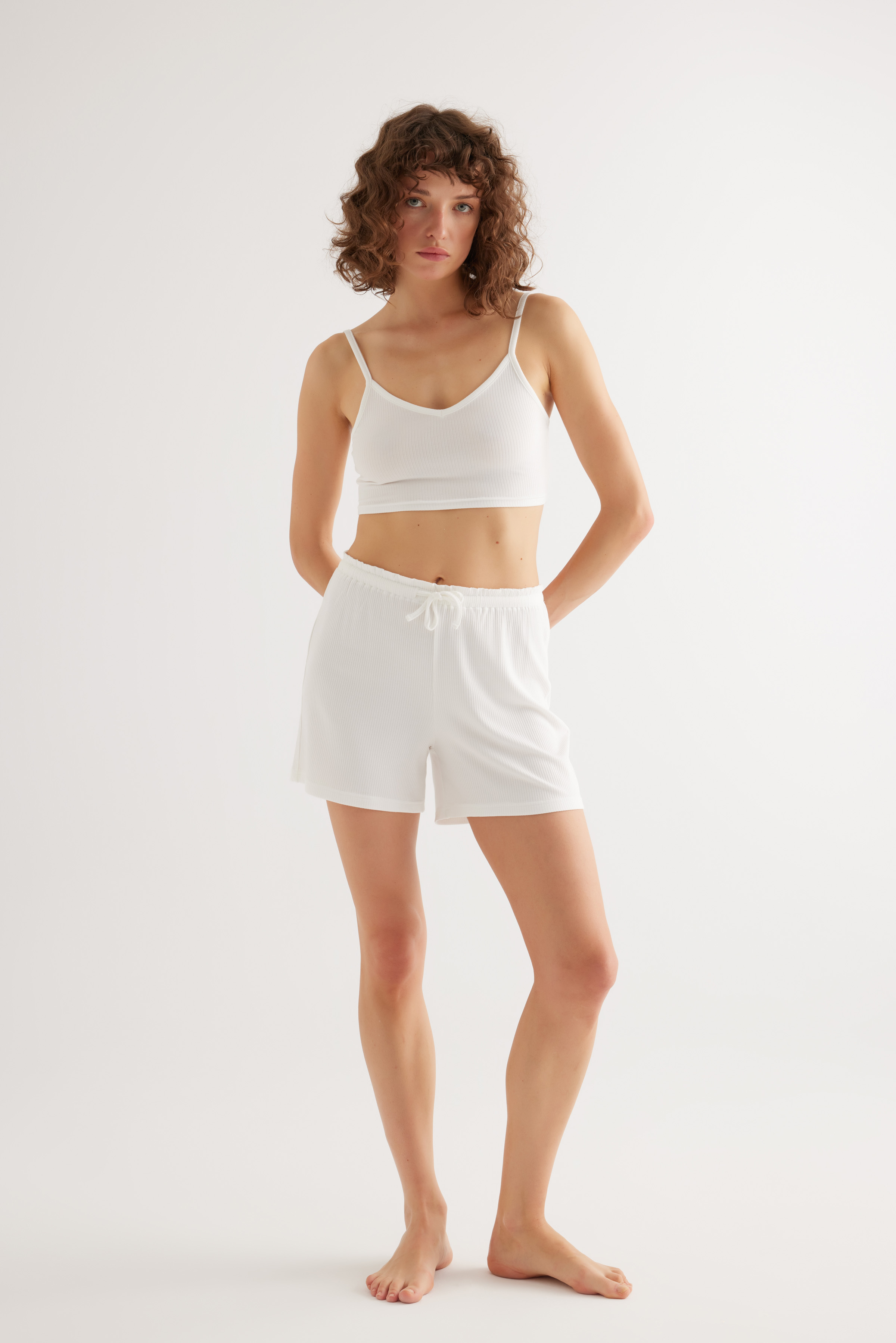 Kadın Modal Kaşkorse Ayarlanır İp Askılı V Yaka Sporcu Atleti