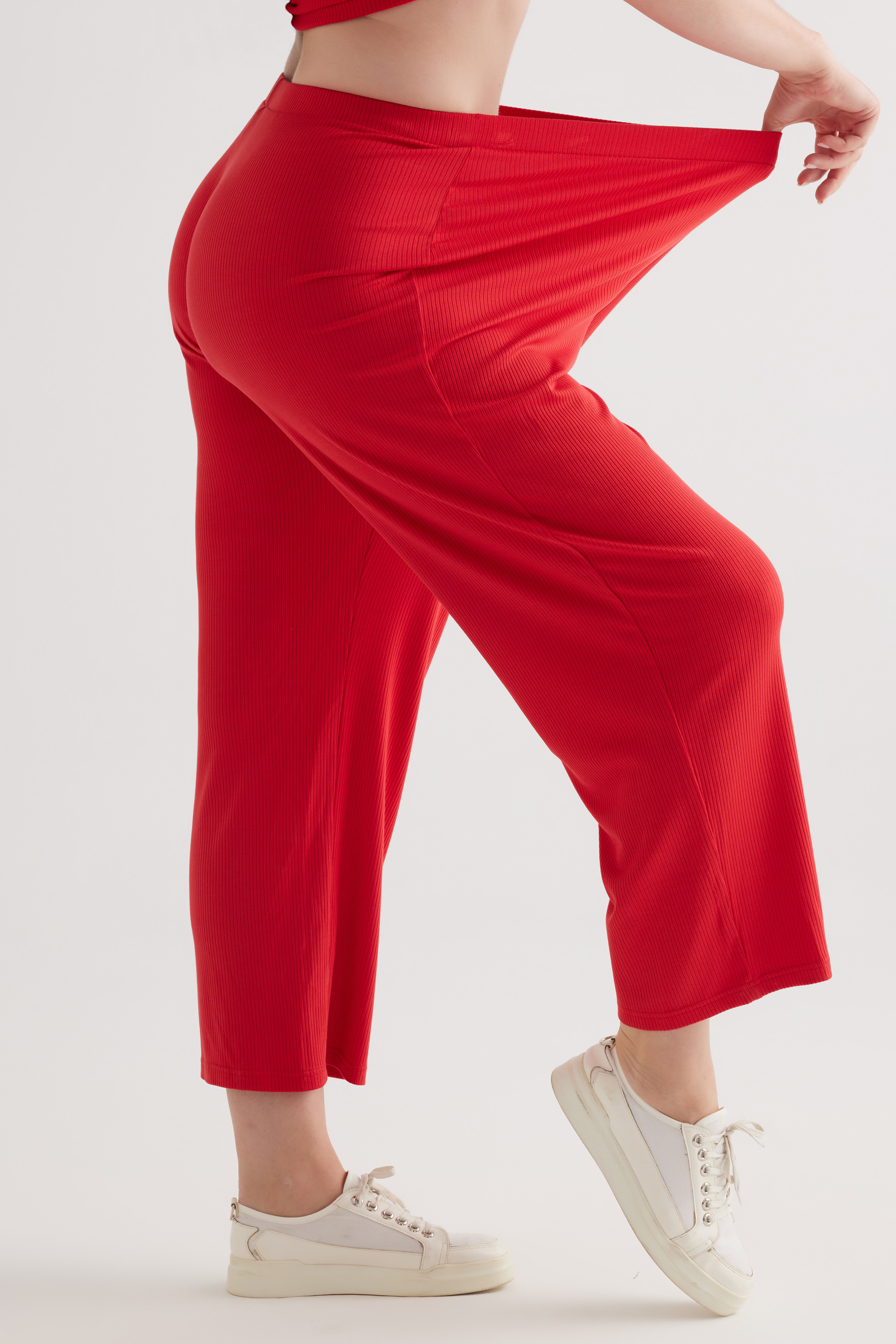 Kadın Plus Size Modal Kaşkorse Uzun Pantolon