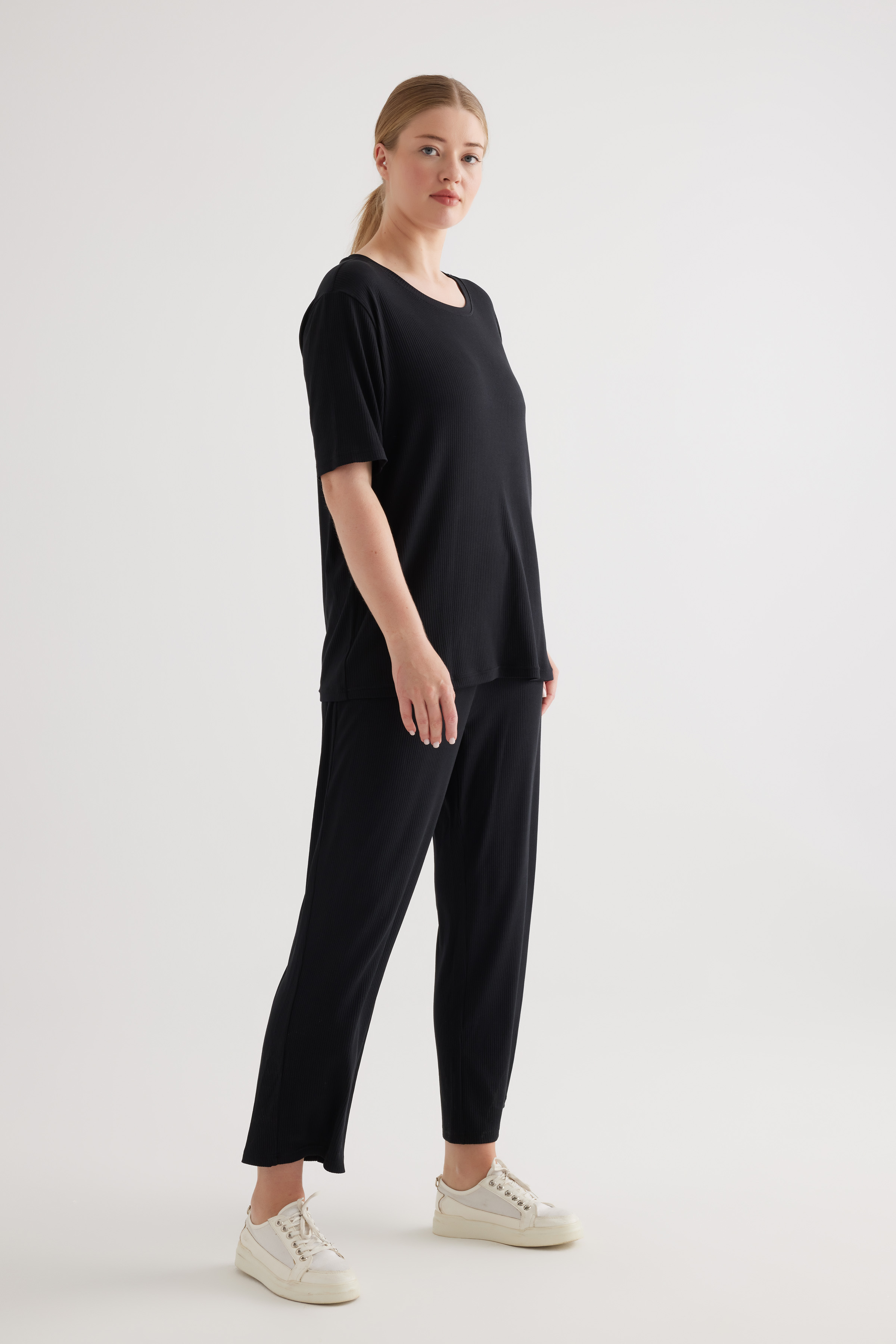 Kadın Plus Size Modal Kaşkorse Uzun Pantolon