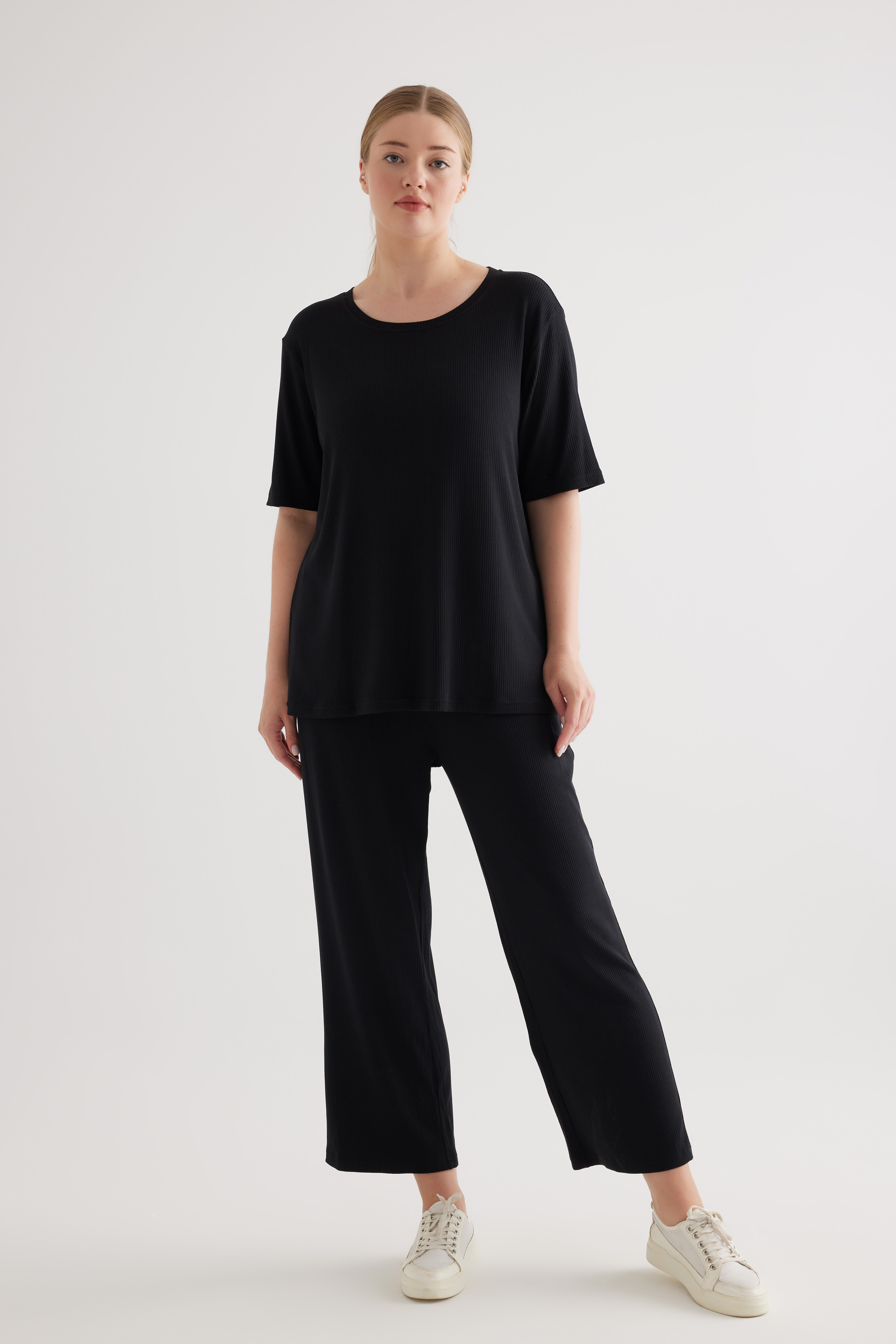 Kadın Plus Size Modal Kaşkorse Uzun Pantolon