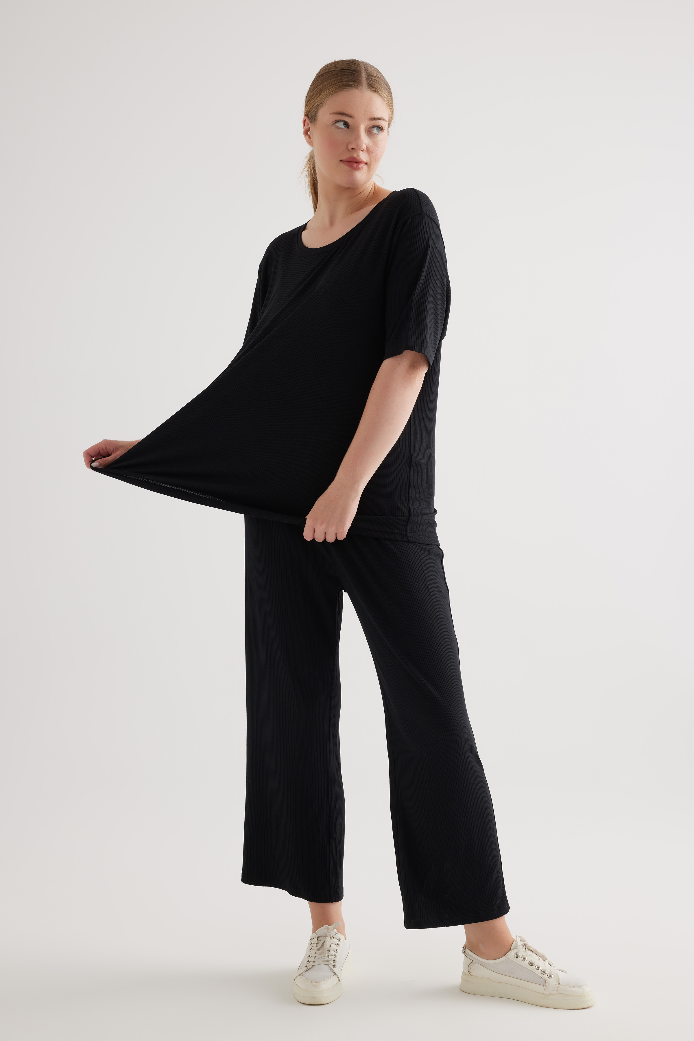 Kadın Plus Size Modal Kaşkorse Uzun Pantolon