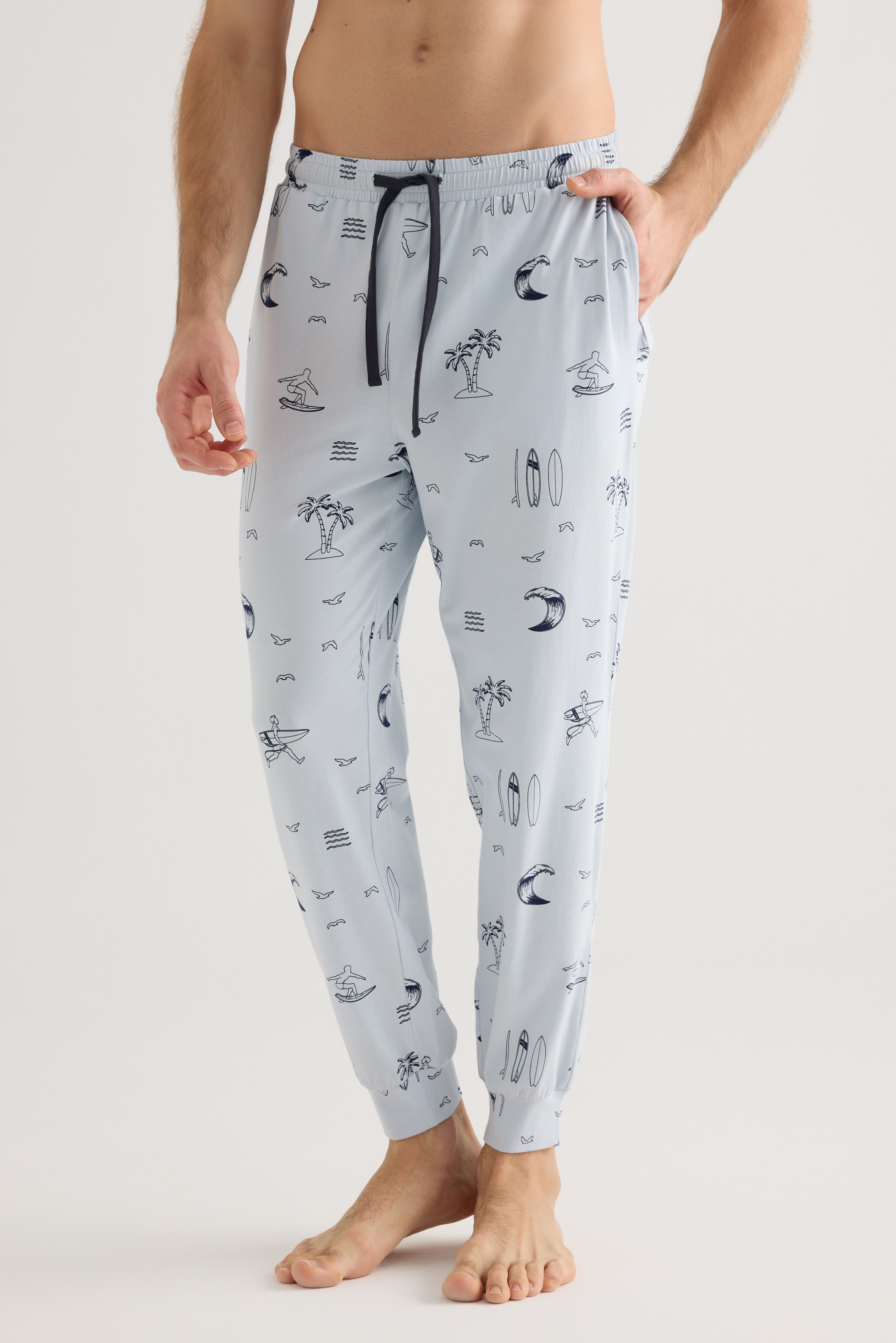 Erkek Pamuklu Cepli Uzun Pijama Altı
