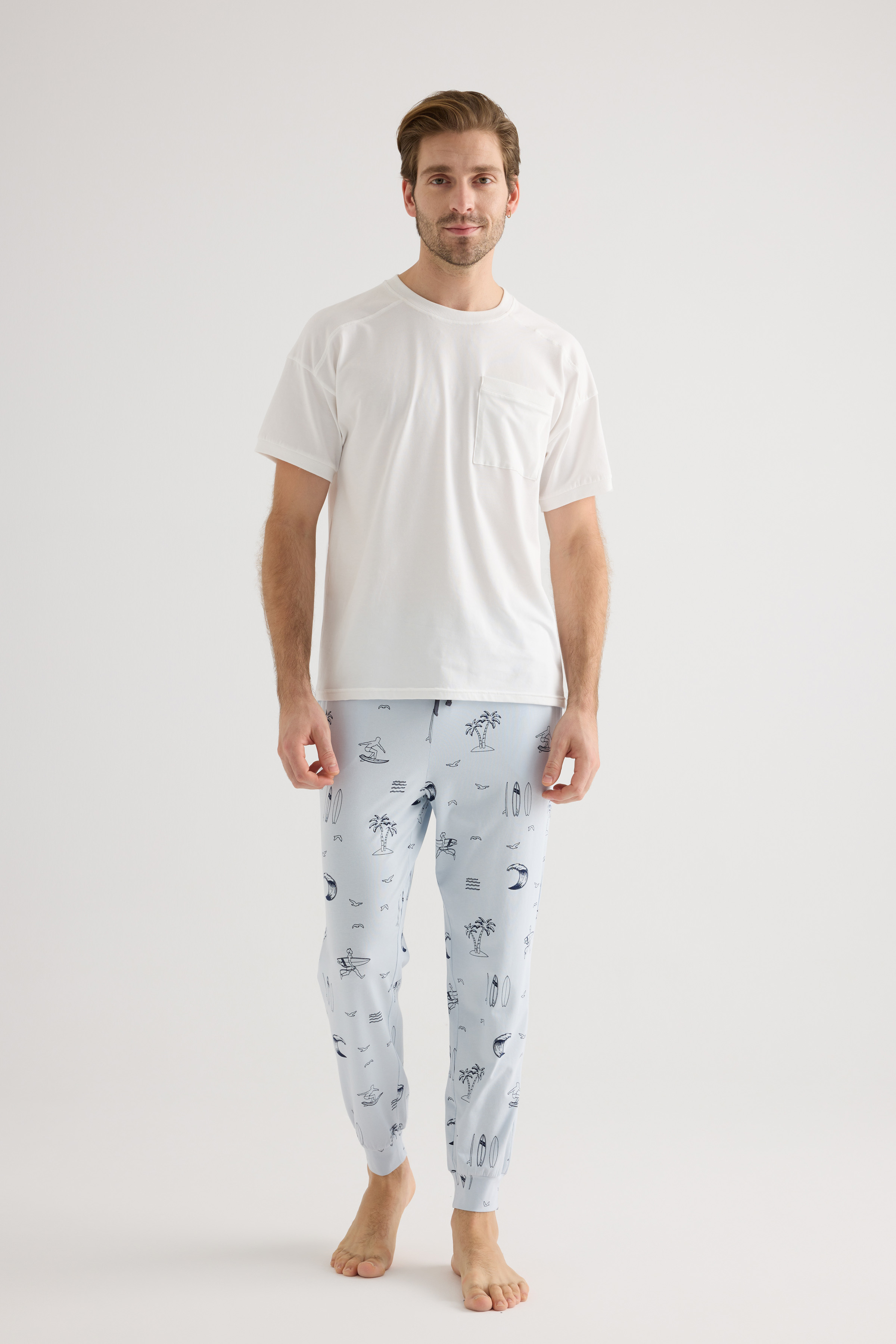 Erkek Pamuklu Cepli Uzun Pijama Altı