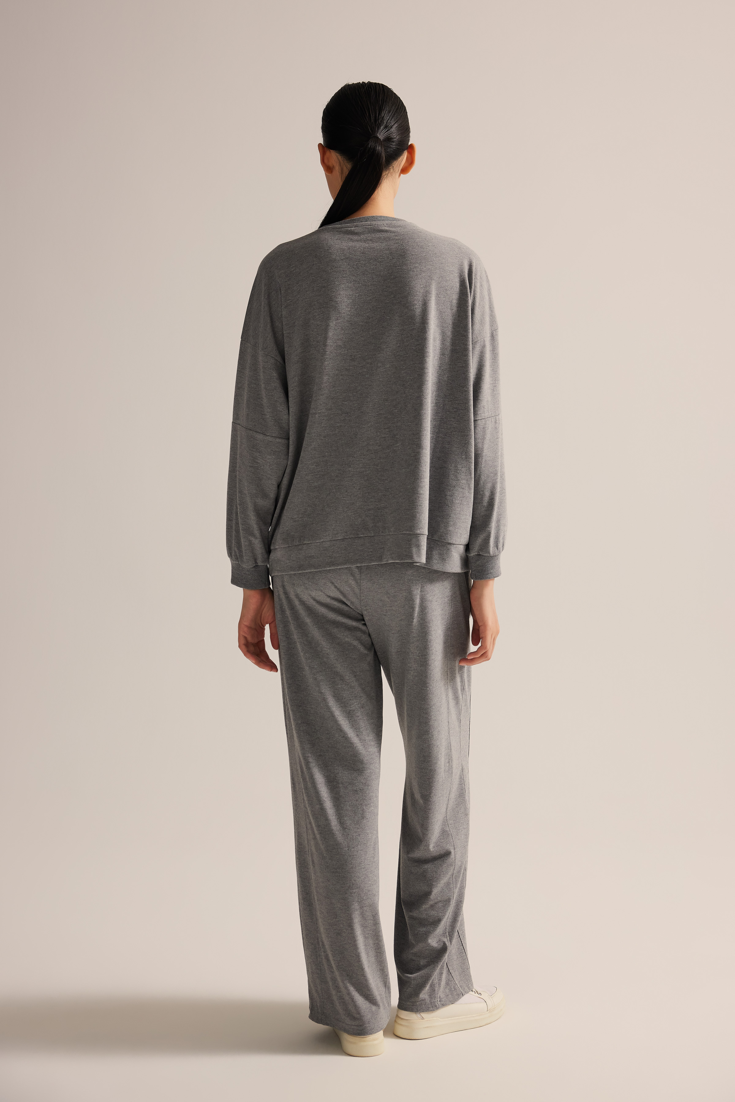 Kadın Pamuklu Uzun Kollu Pijama Üstü