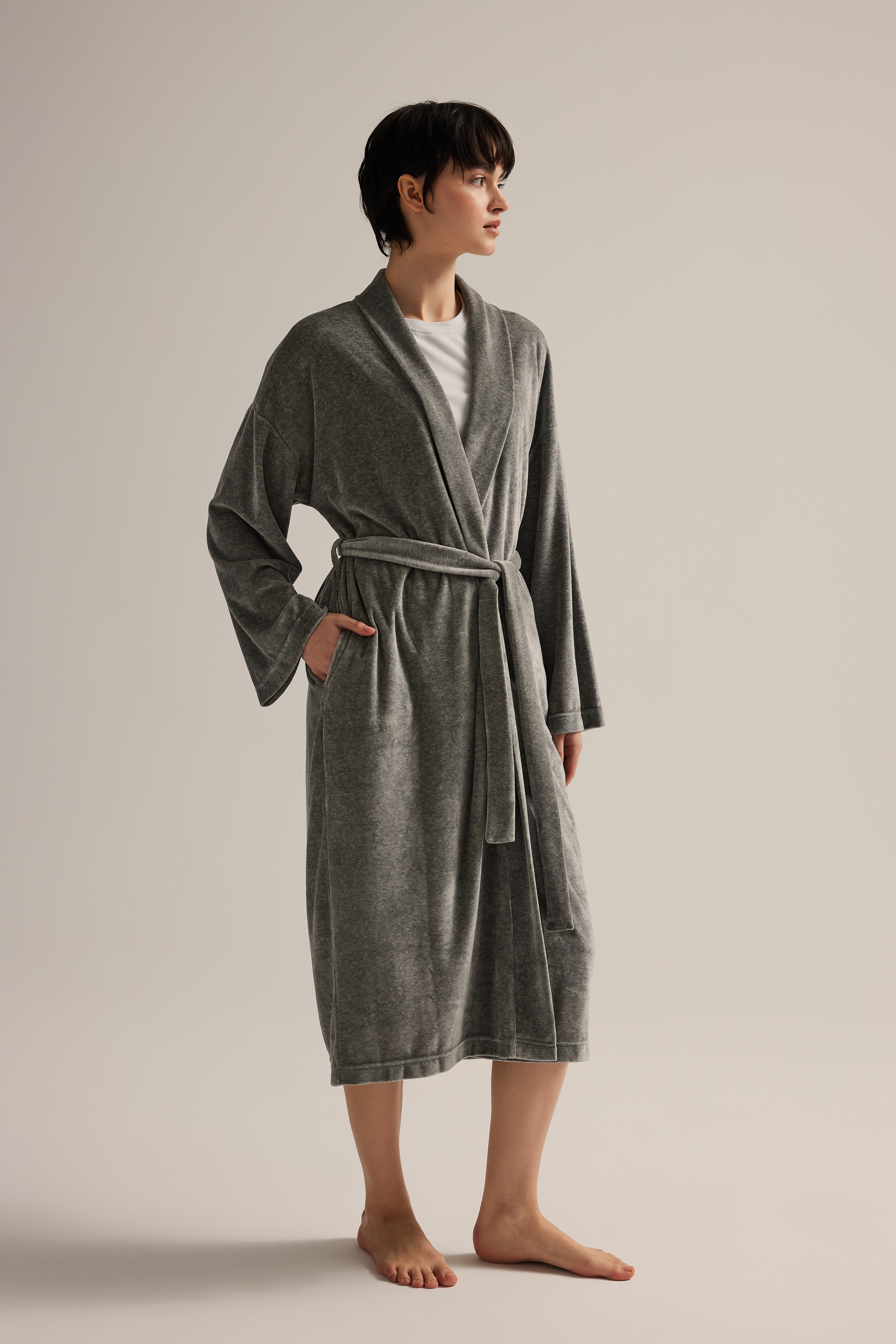 Kadın Modal Kadife Sabahlık