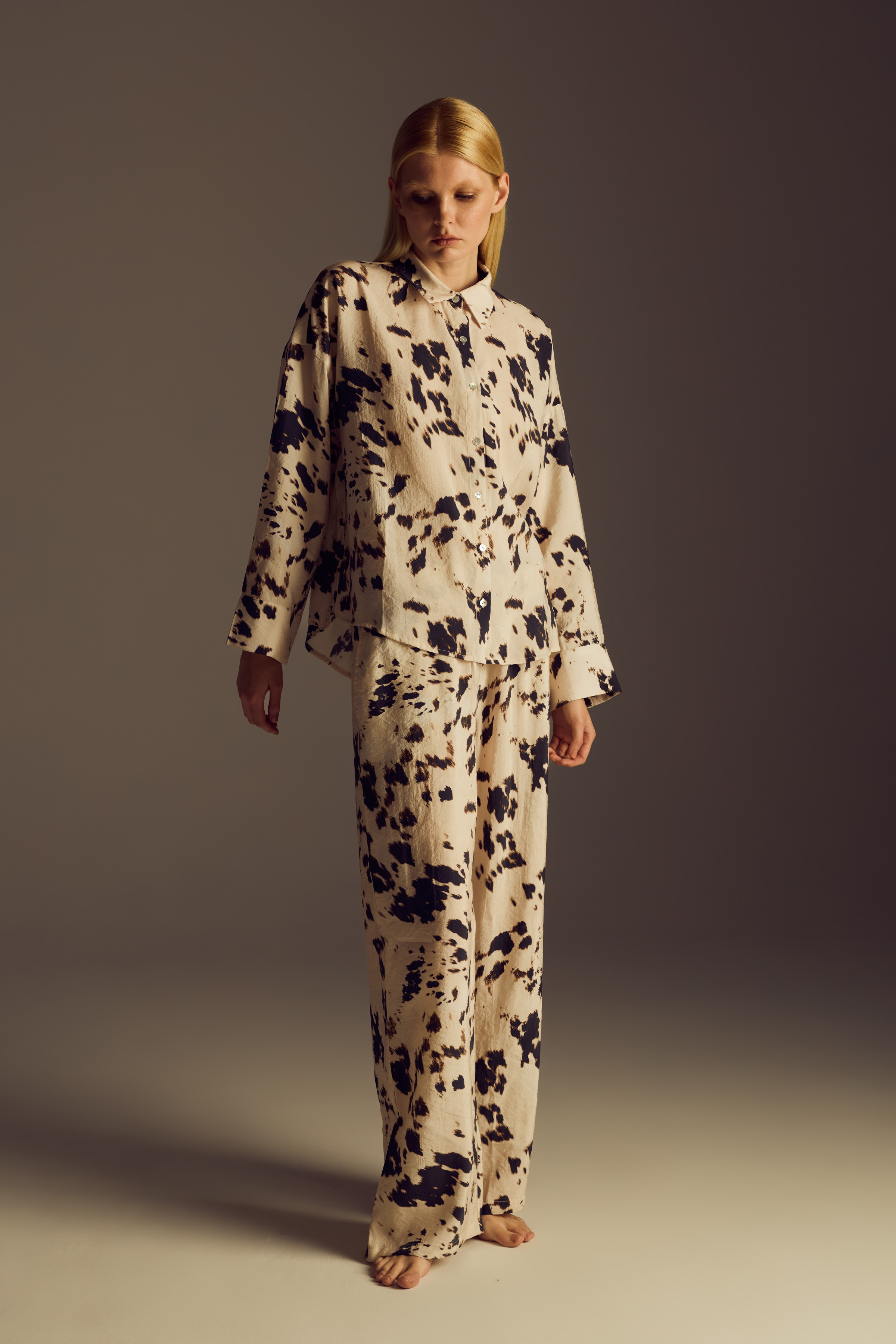 Kadın Modal Dokuma Uzun Kollu Gömlek