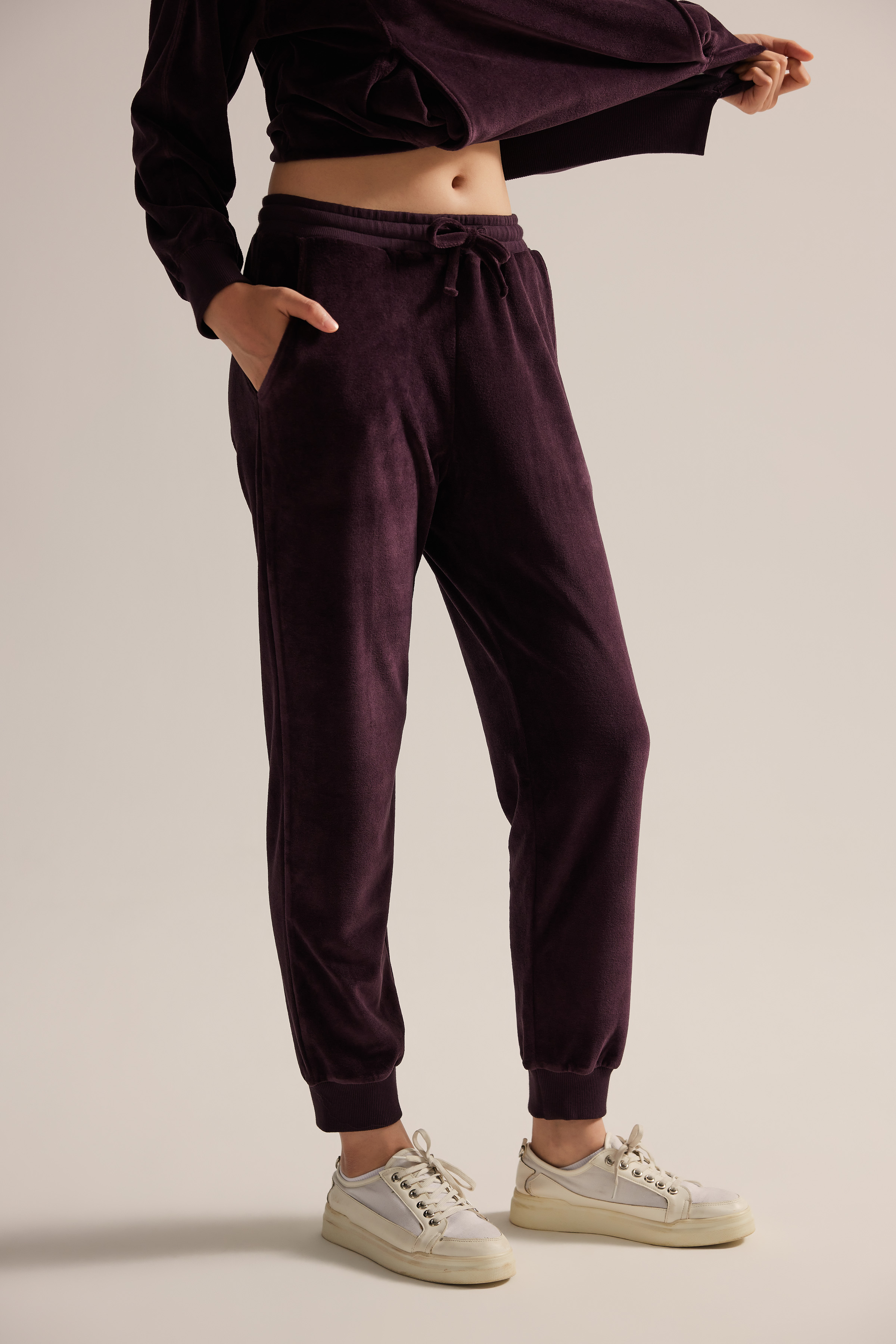 Kadın Modal Kadife Cepli Uzun Eşofman Altı