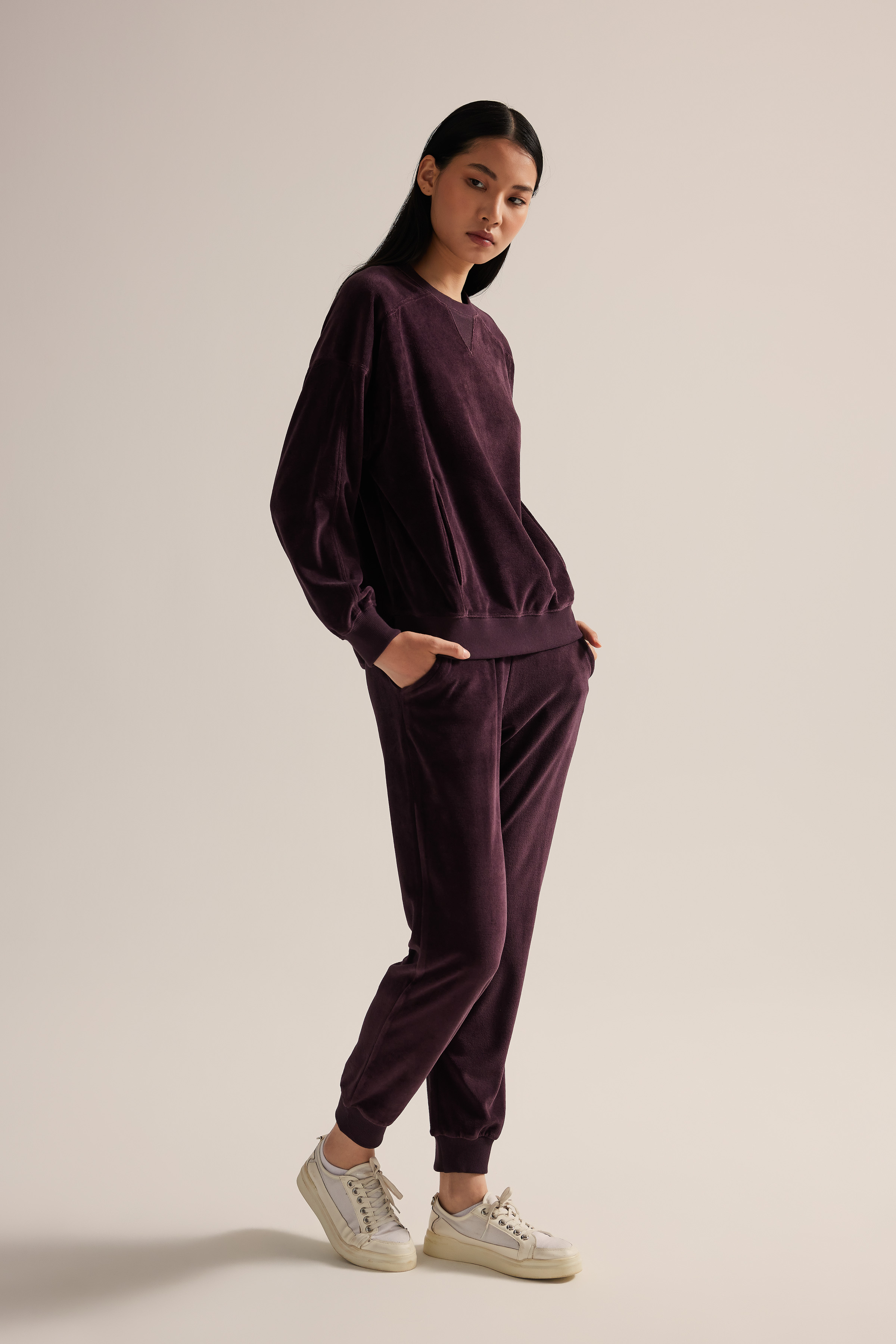 Kadın Modal Kadife Cepli Uzun Eşofman Altı