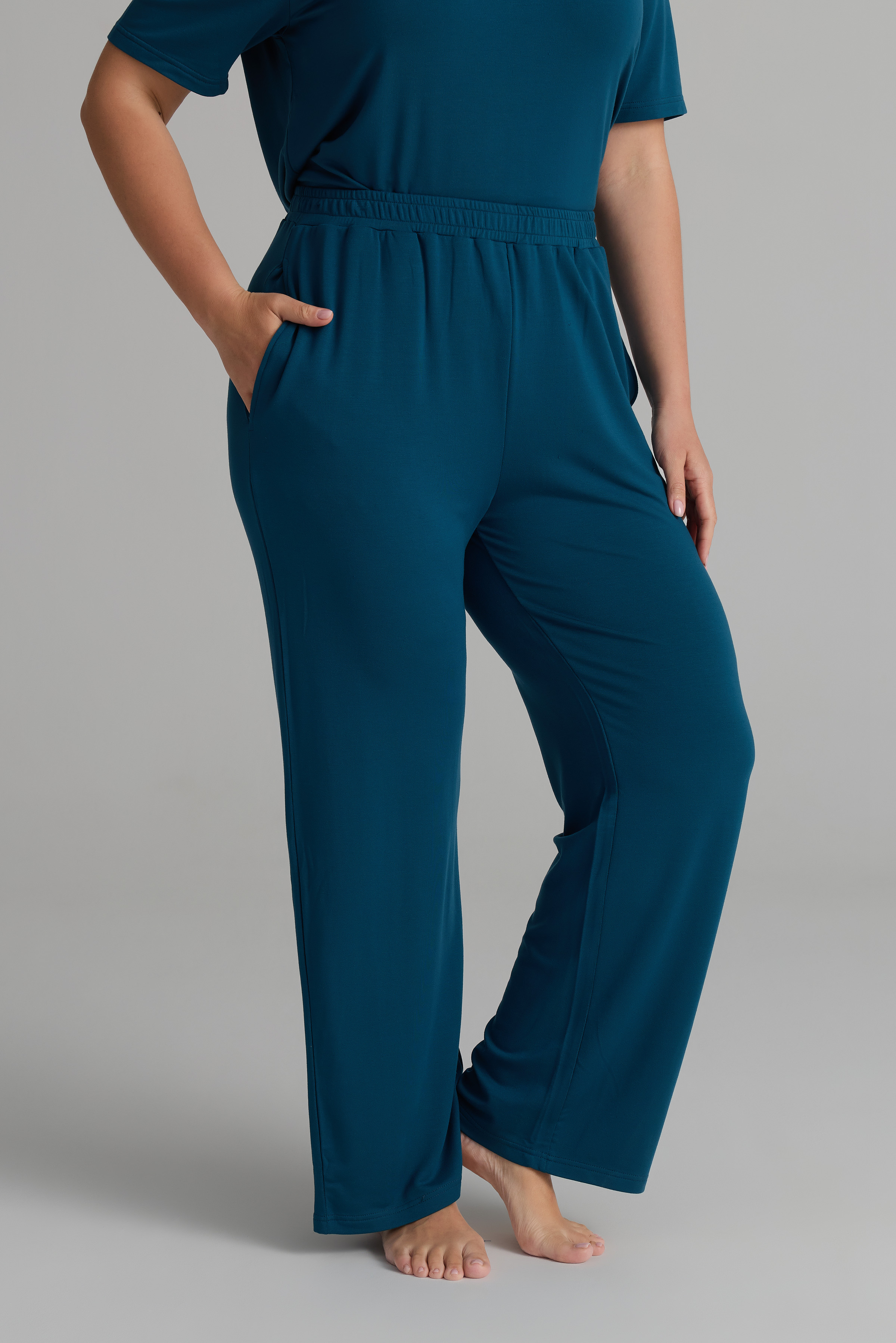 Kadın Plus Size Modal İki İplik Cepli Pantolon