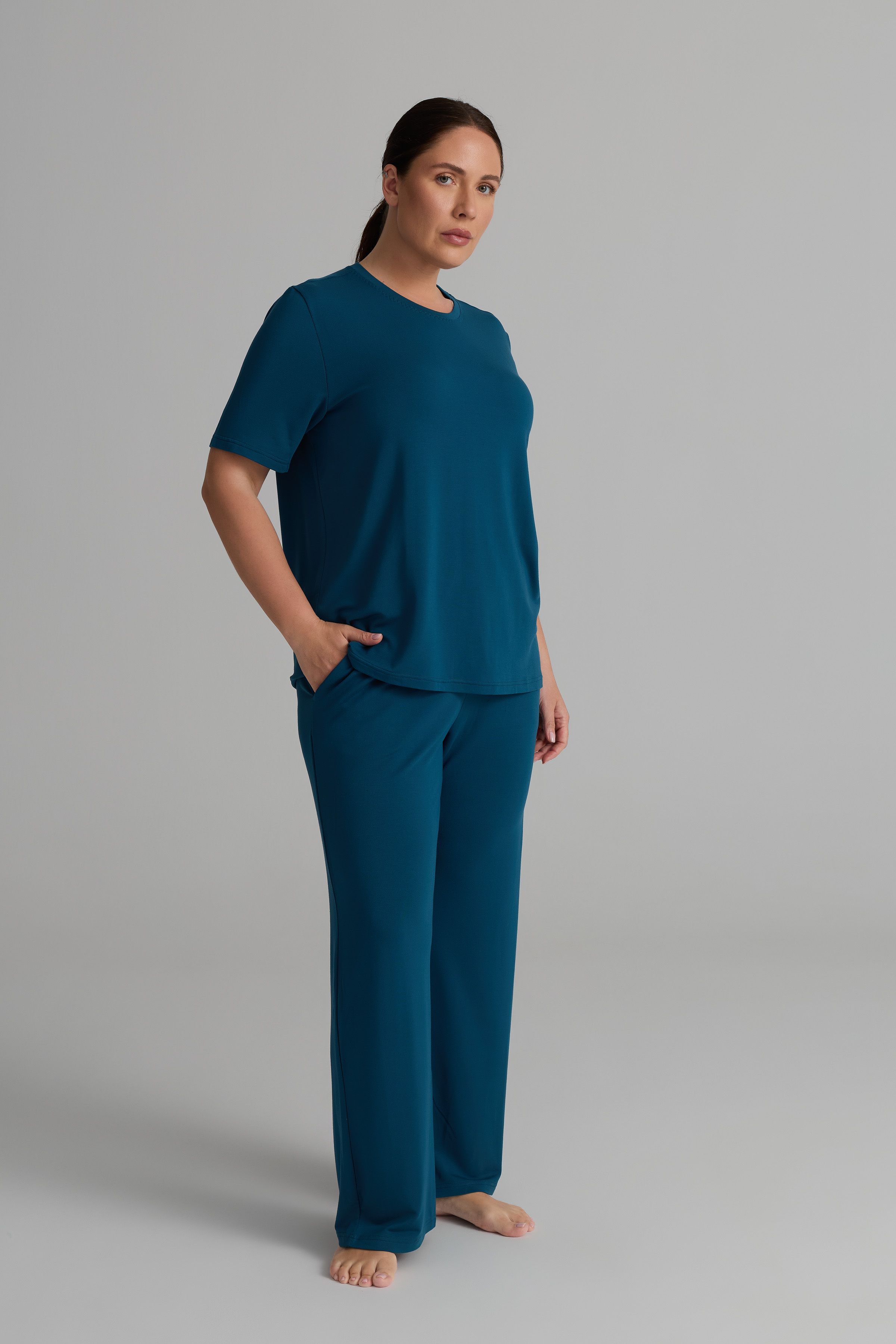 Kadın Plus Size Modal İki İplik Cepli Pantolon