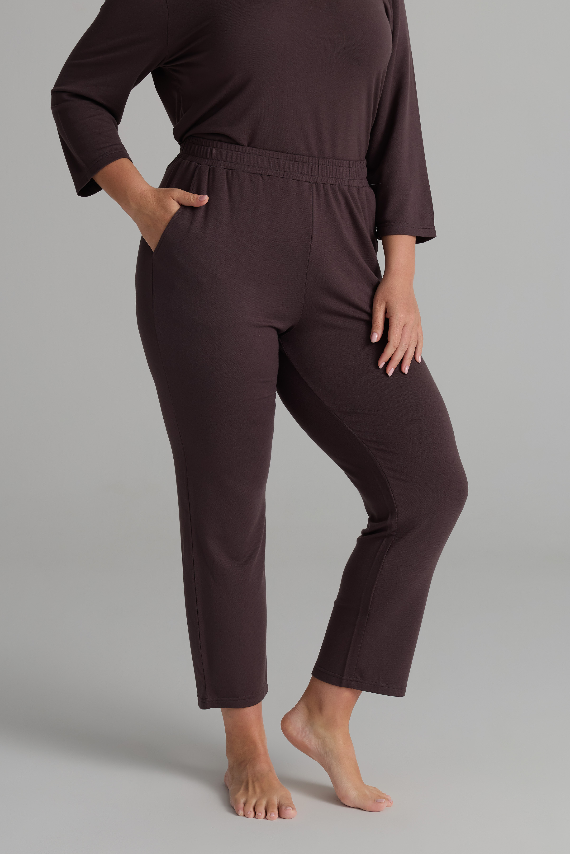 Kadın Plus Size Modal İki İplik Cepli Pantolon