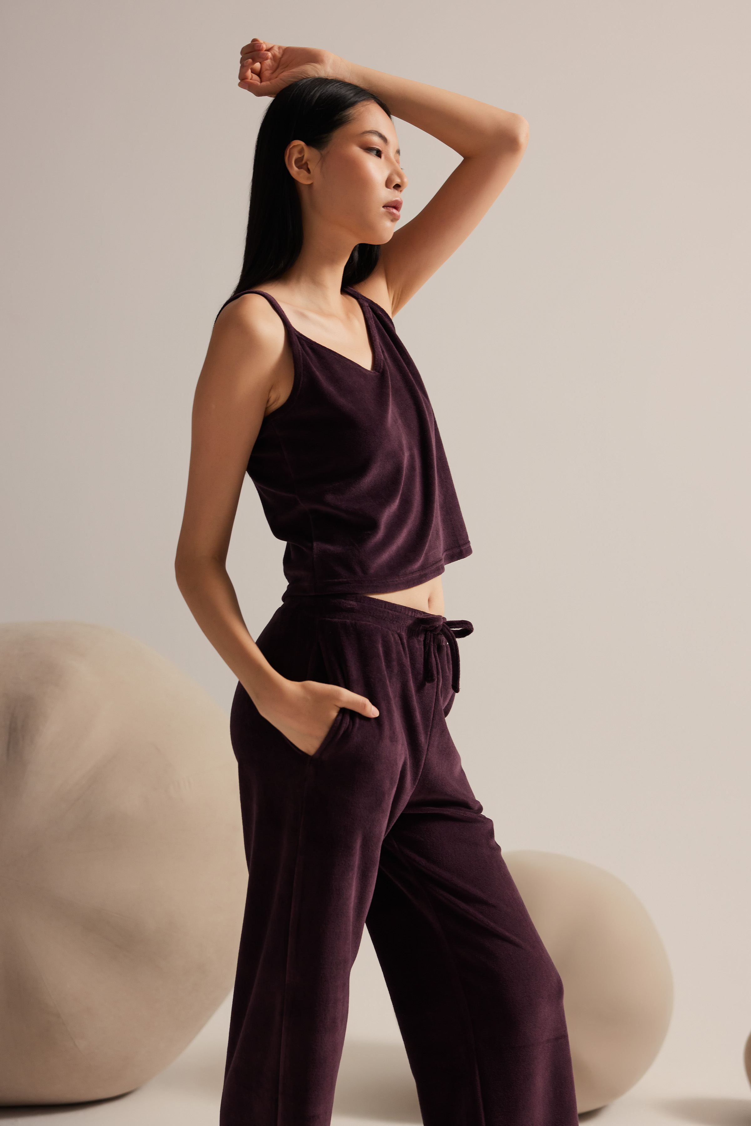 Kadın Modal Kadife İp Askılı Atlet