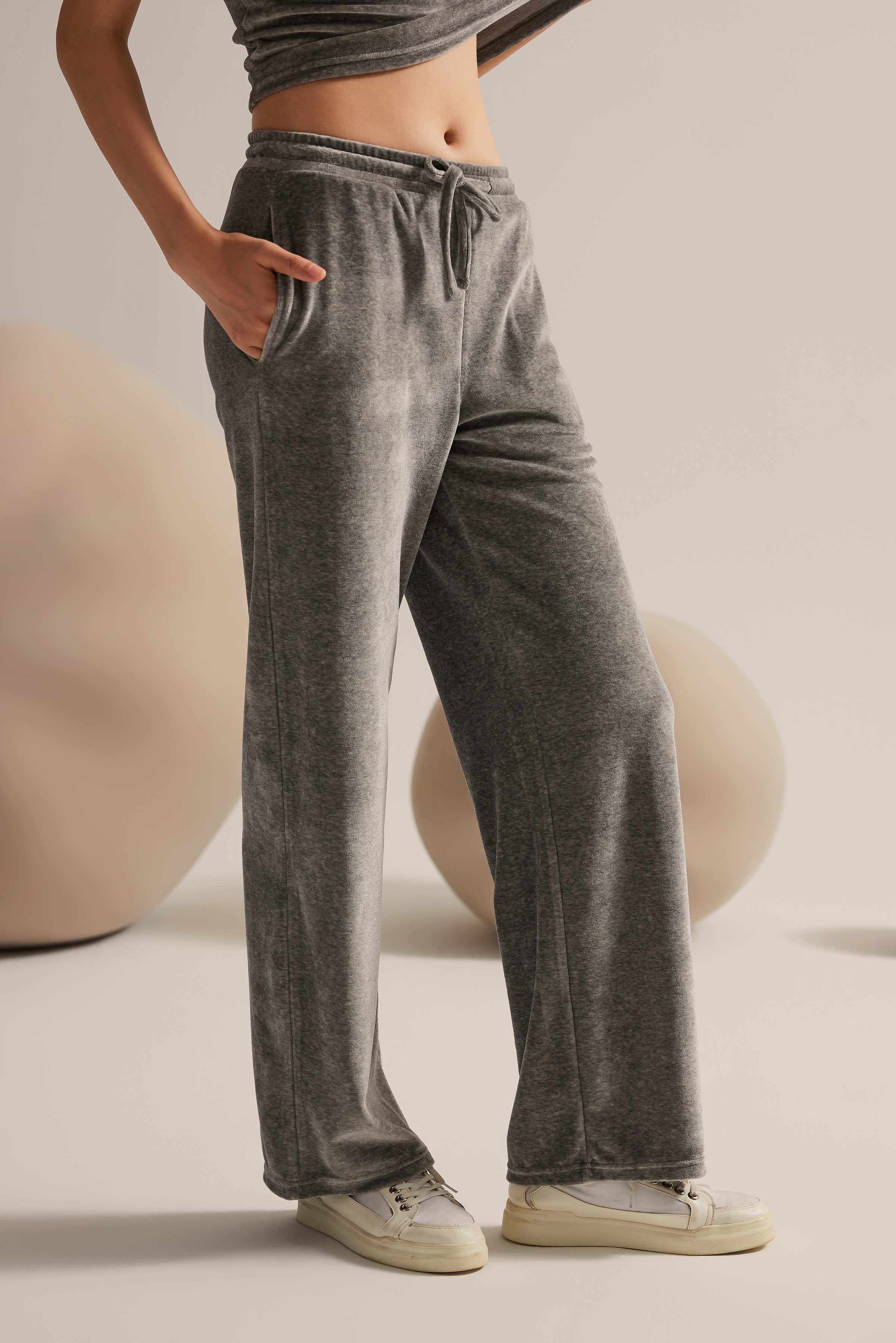 Kadın Modal Kadife Bol Paça Eşofman Altı