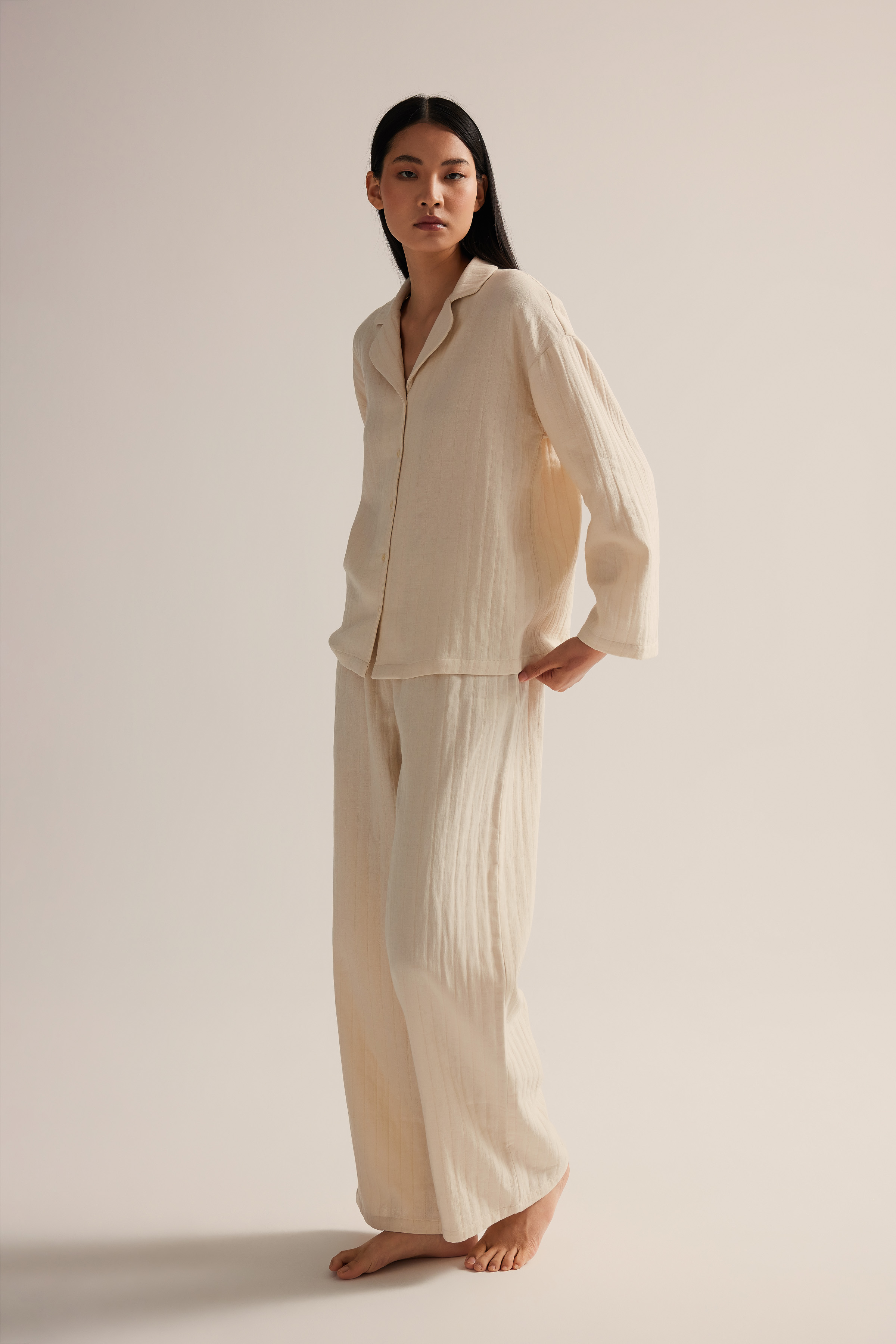 Kadın Dokuma Uzun Kollu Gömlek